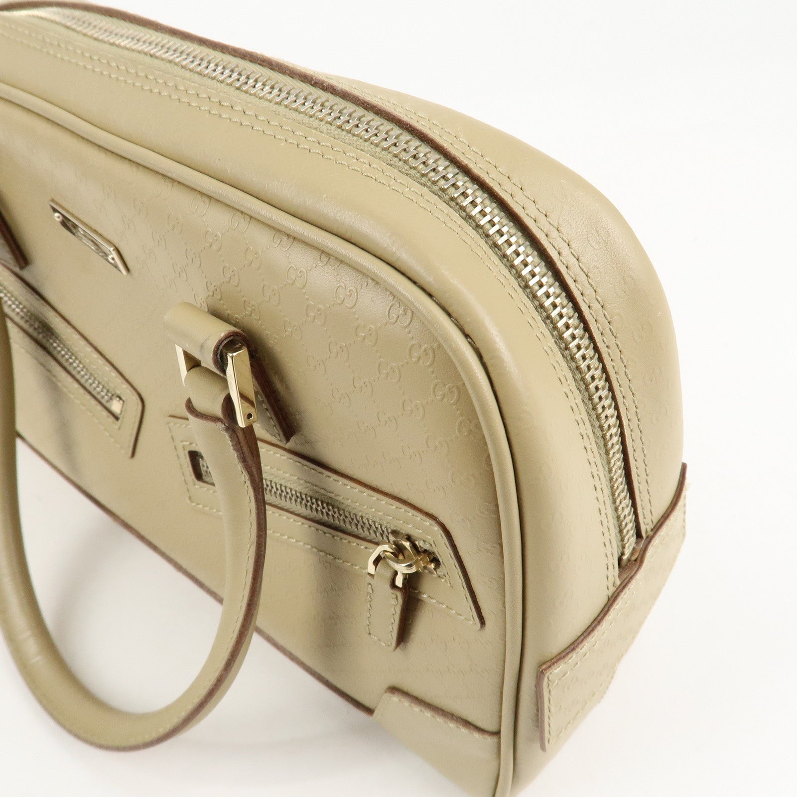GUCCI Micro Guccissima Leather Hand Bag Beige 000.0852.2123 Used