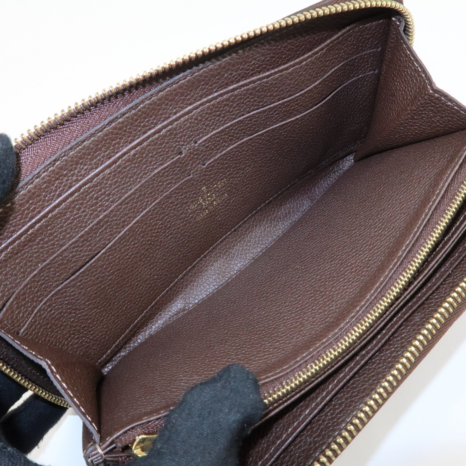 Louis Vuitton Monogram Empreinte Zippy Wallet Brown M60548 Used