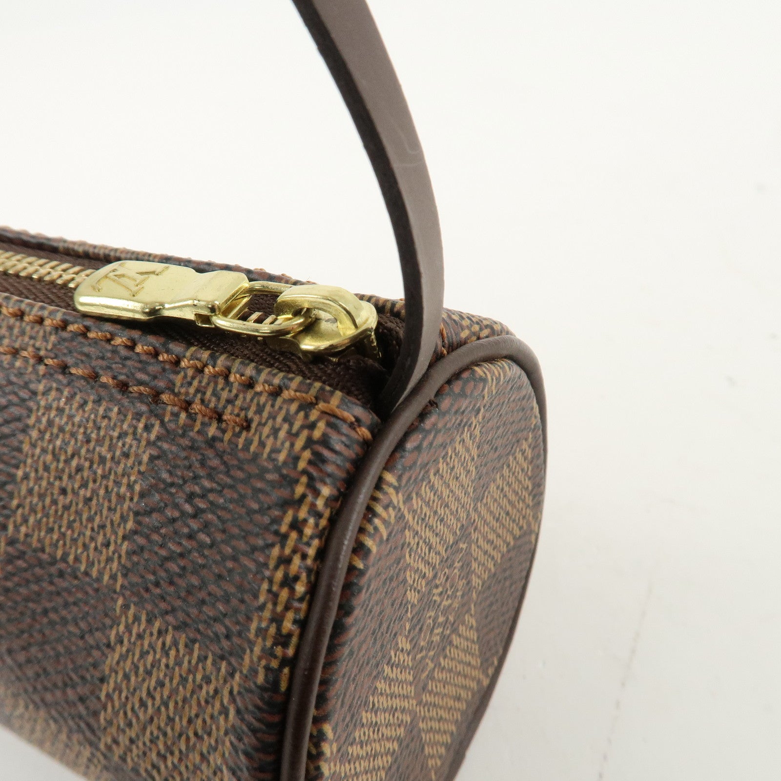 Louis Vuitton Damier Ebene Mini Pouch for Papillon Bag Brown Used
