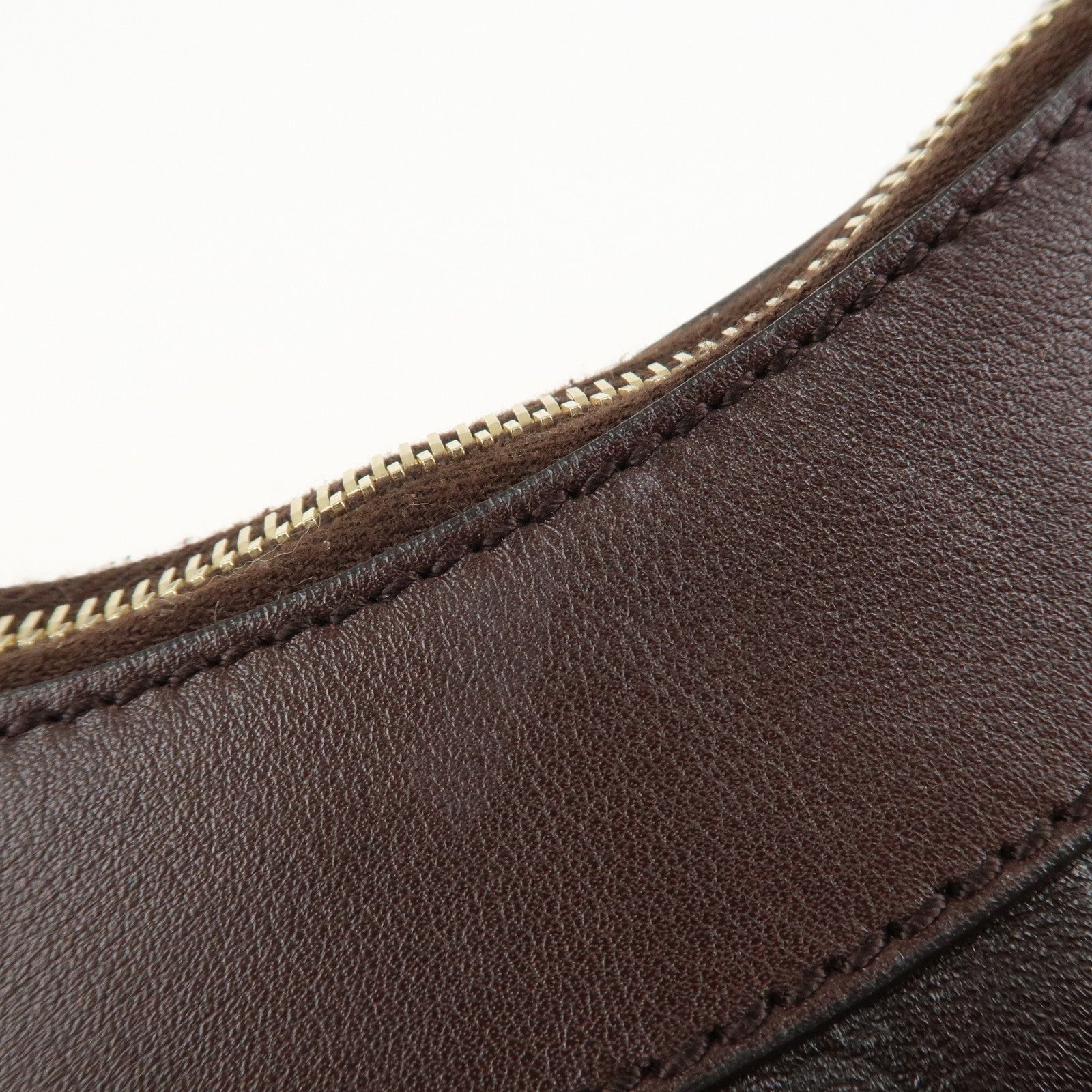 GUCCI Abbey Guccissima Leather Shoulder Bag Dark Brown 190525 Used