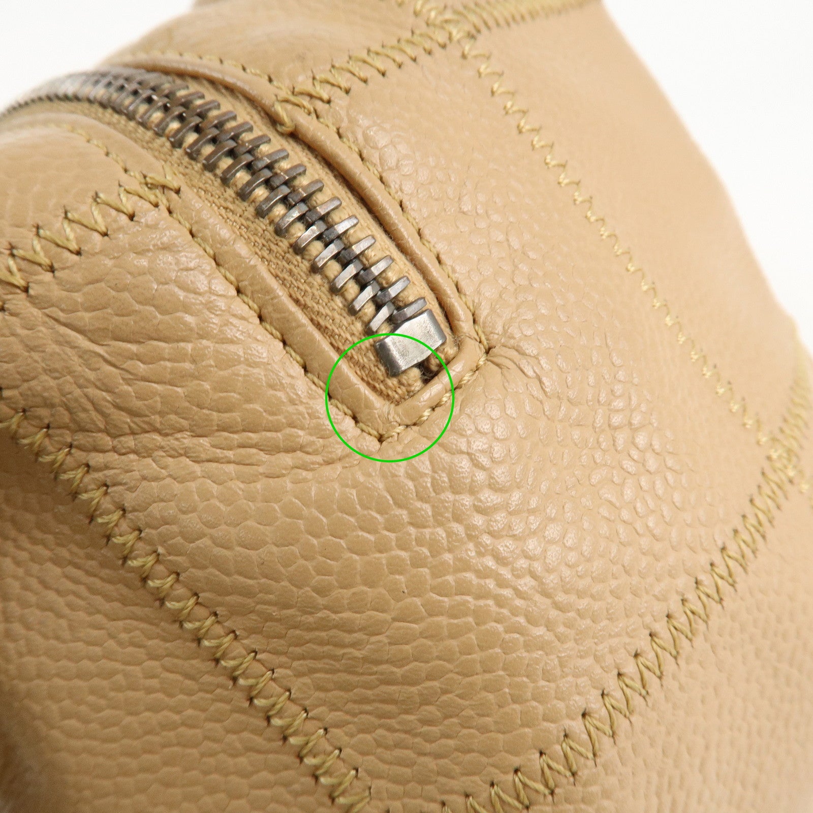 CHANEL Chocolate Bar Caviar Skin Mini Boston Bag Shoulder Bag Used