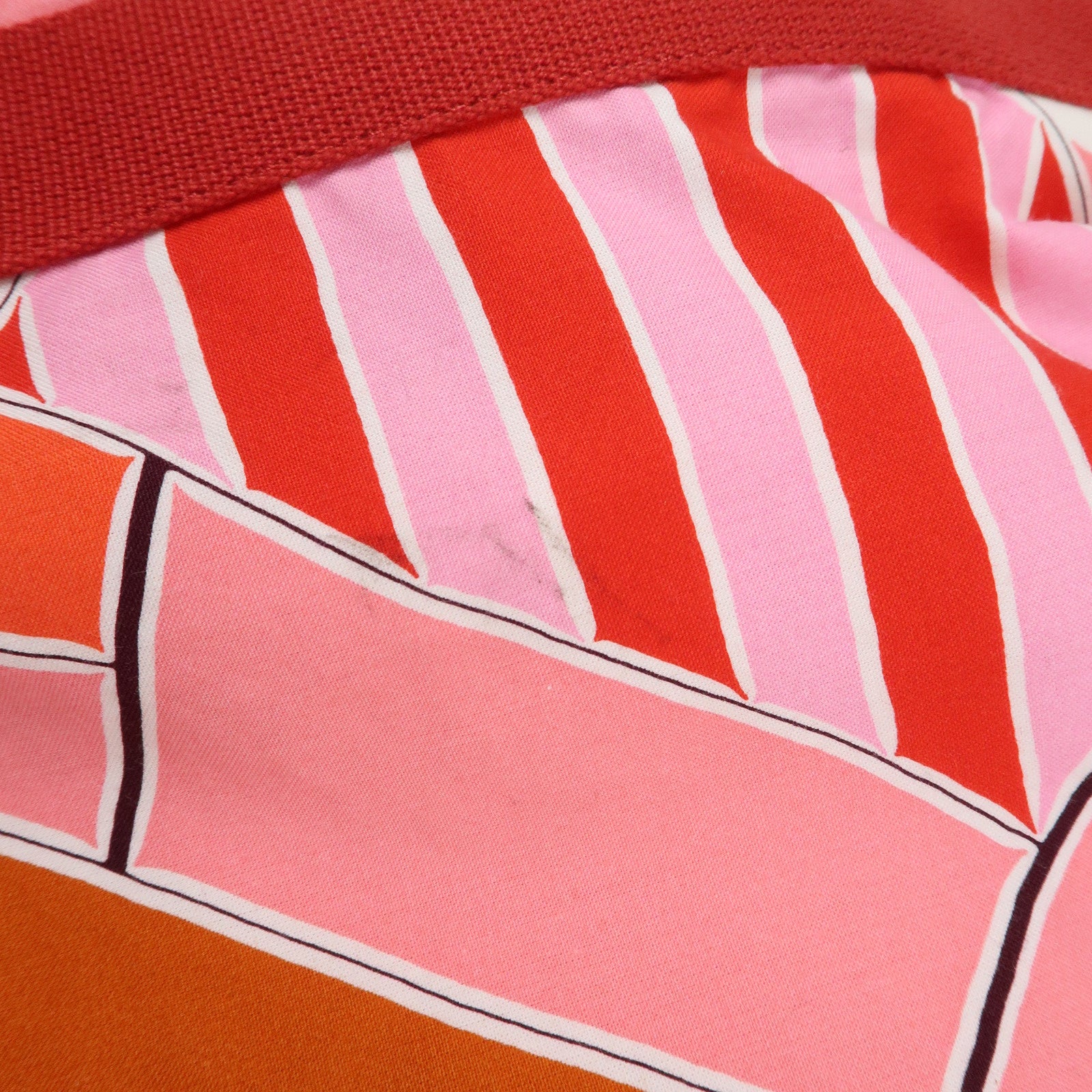 HERMES Cotton Beach Bag Cabas Drapeaux au vent Pink Used