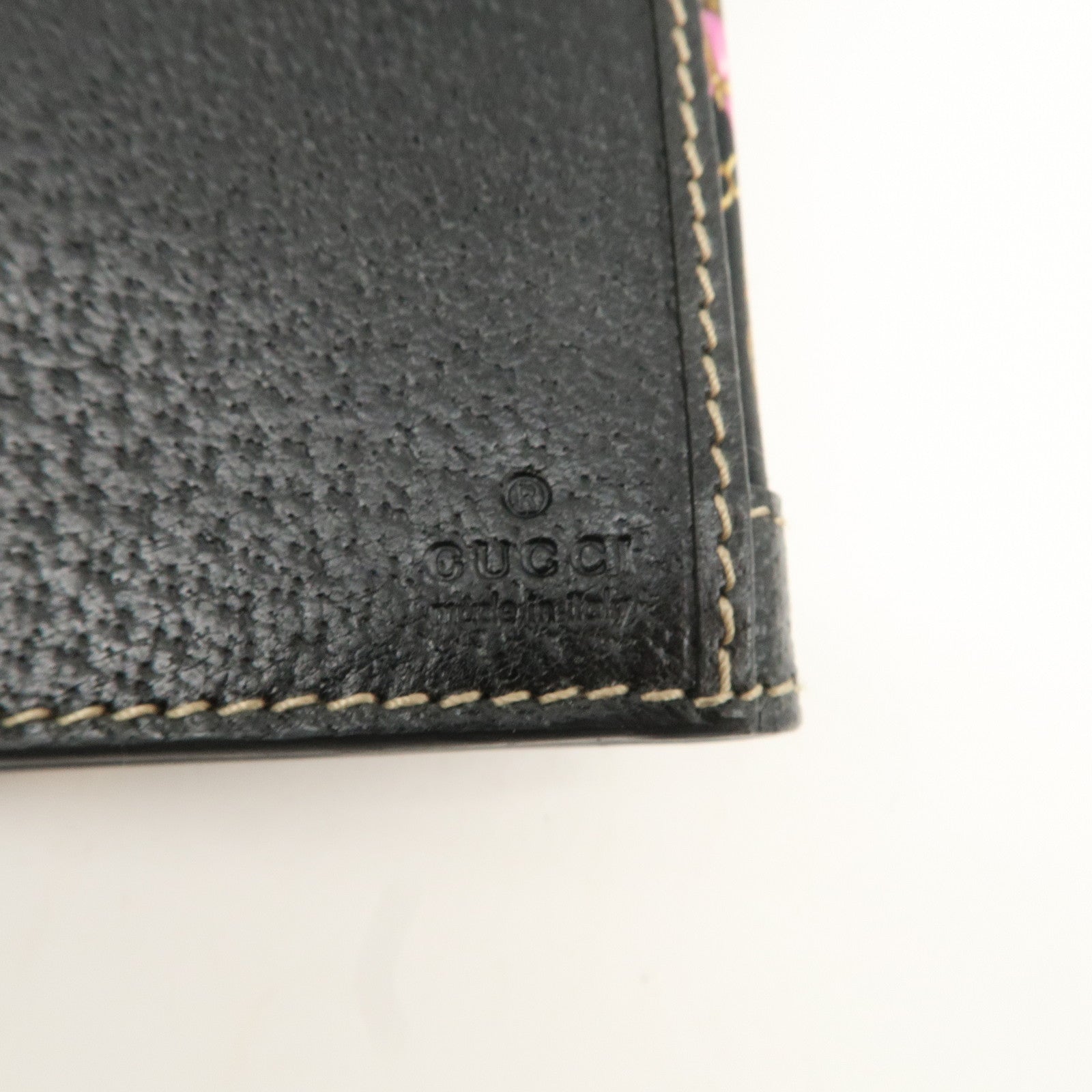 GUCCI Charmy Nylon Leather W Hook Long Wallet Black 153211 Used