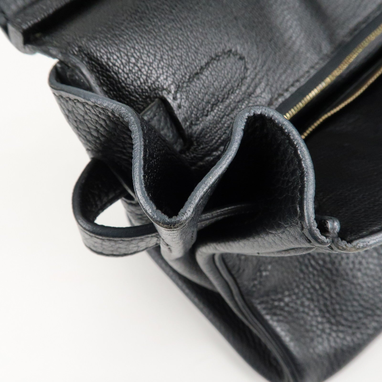 HERMES Taurillon Clemence Birkin 30 M stamped Black Gold Used