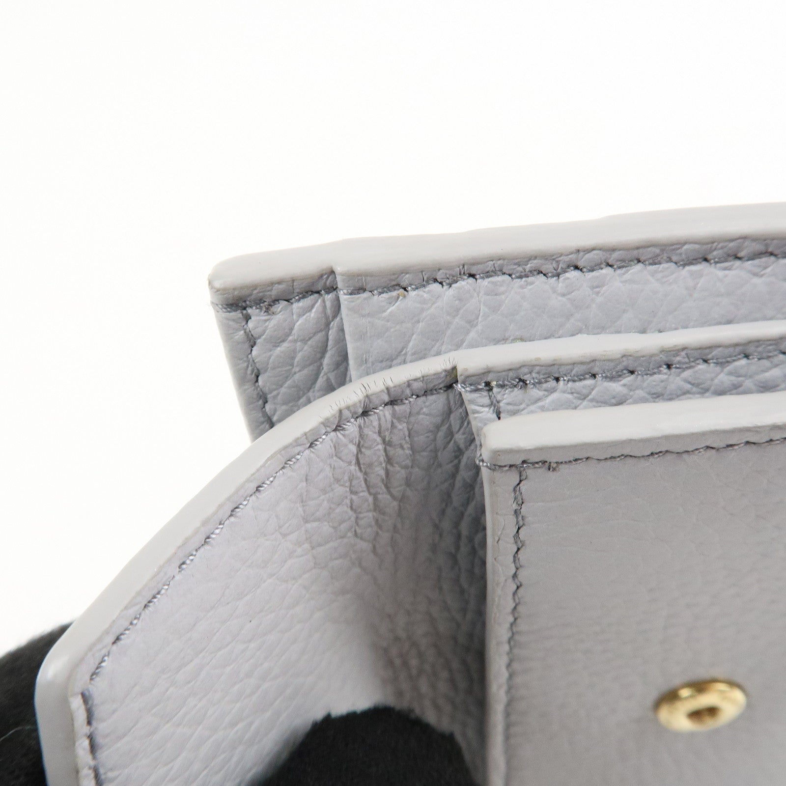 MIU MIU leather Card Case Coin Case Light Gray 5MC081 Used