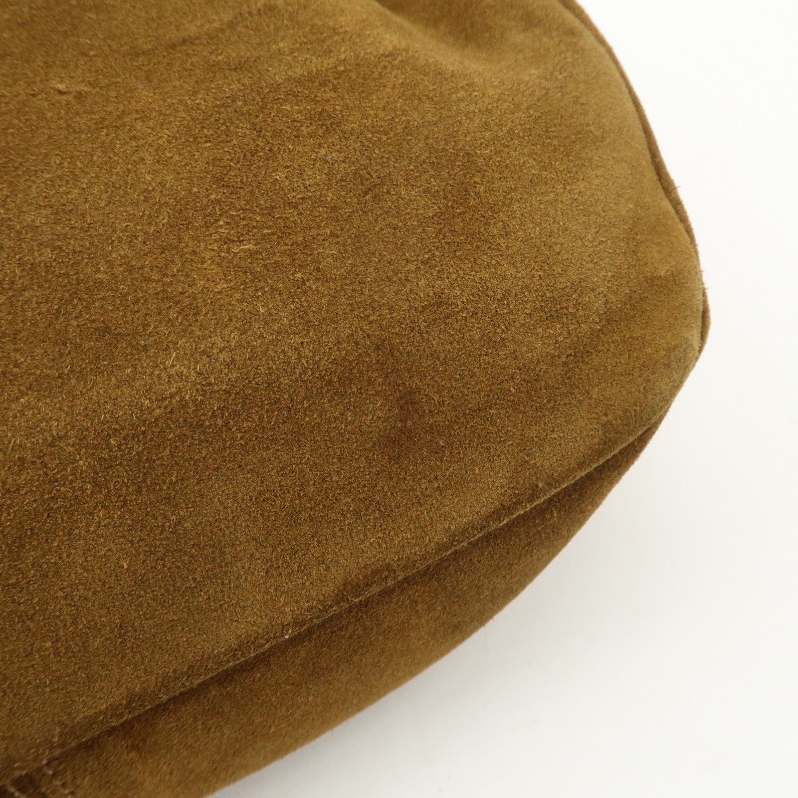 Salvatore Ferragamo Suede Hand Bag Stitch Brown BZ-21 5699 Used
