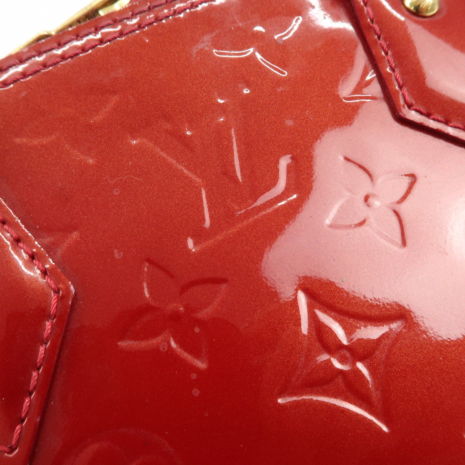 Louis Vuitton Monogram Vernis Alma BB 2Way Bag Red M91606 Used