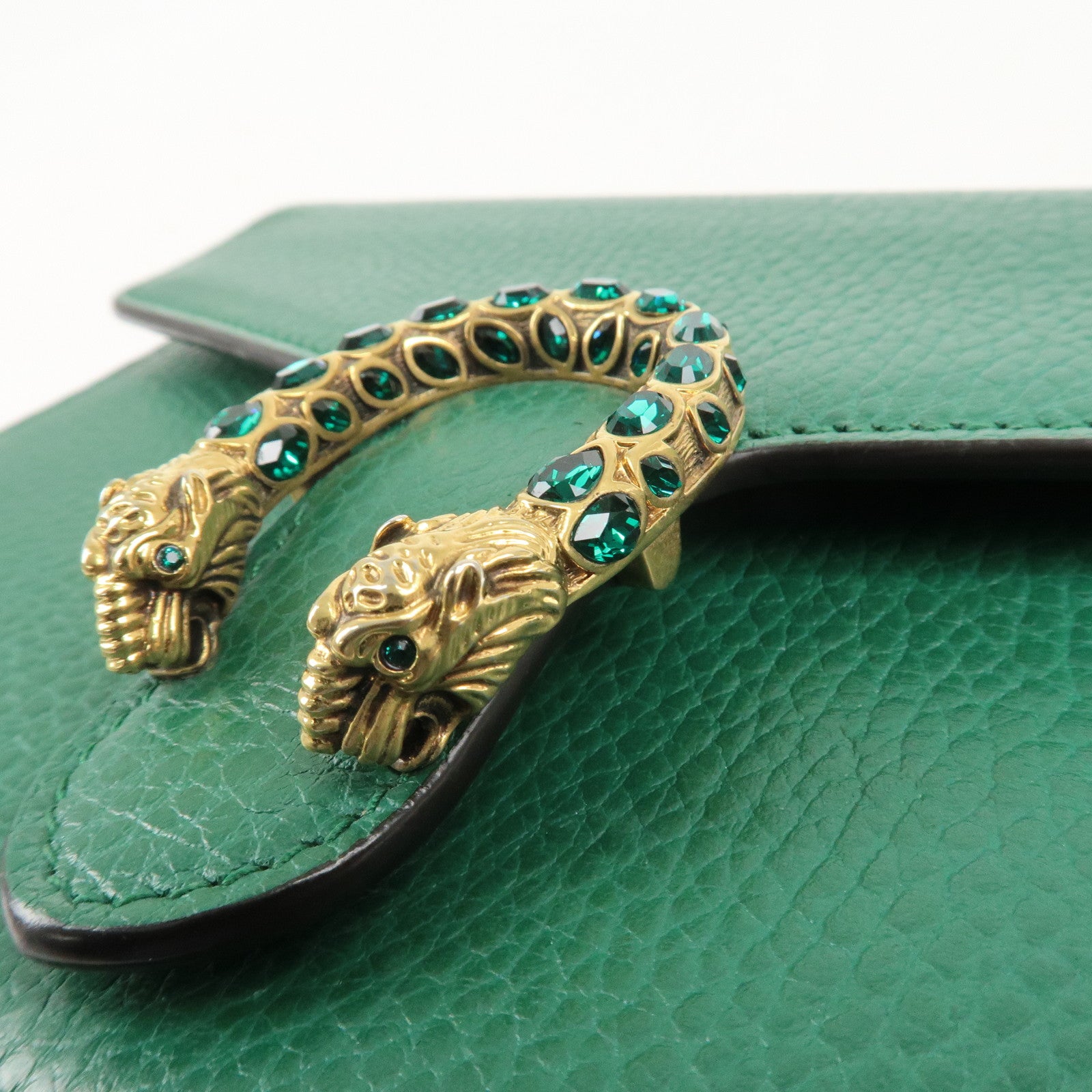 GUCCI Dionysus Leather Chain Shoulder Bag Green 401231 Used