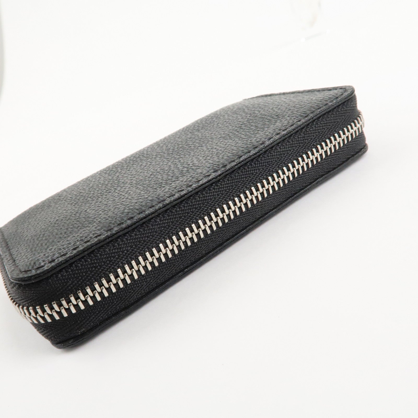 Louis Vuitton Damier Graphite Zippy Coin Purse Coin Case N63076 Used