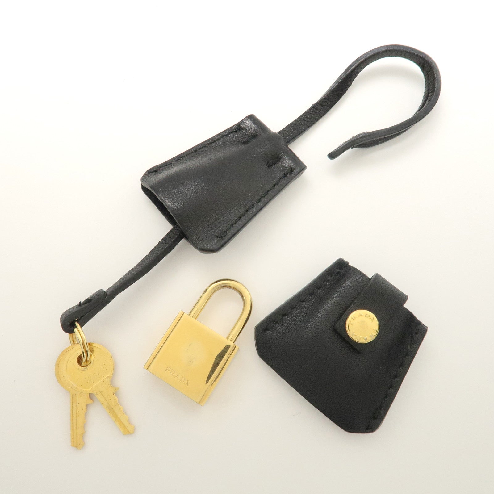 PRADA Leather Ribbon 2way Bag Hand Bag Black BN2244 Used