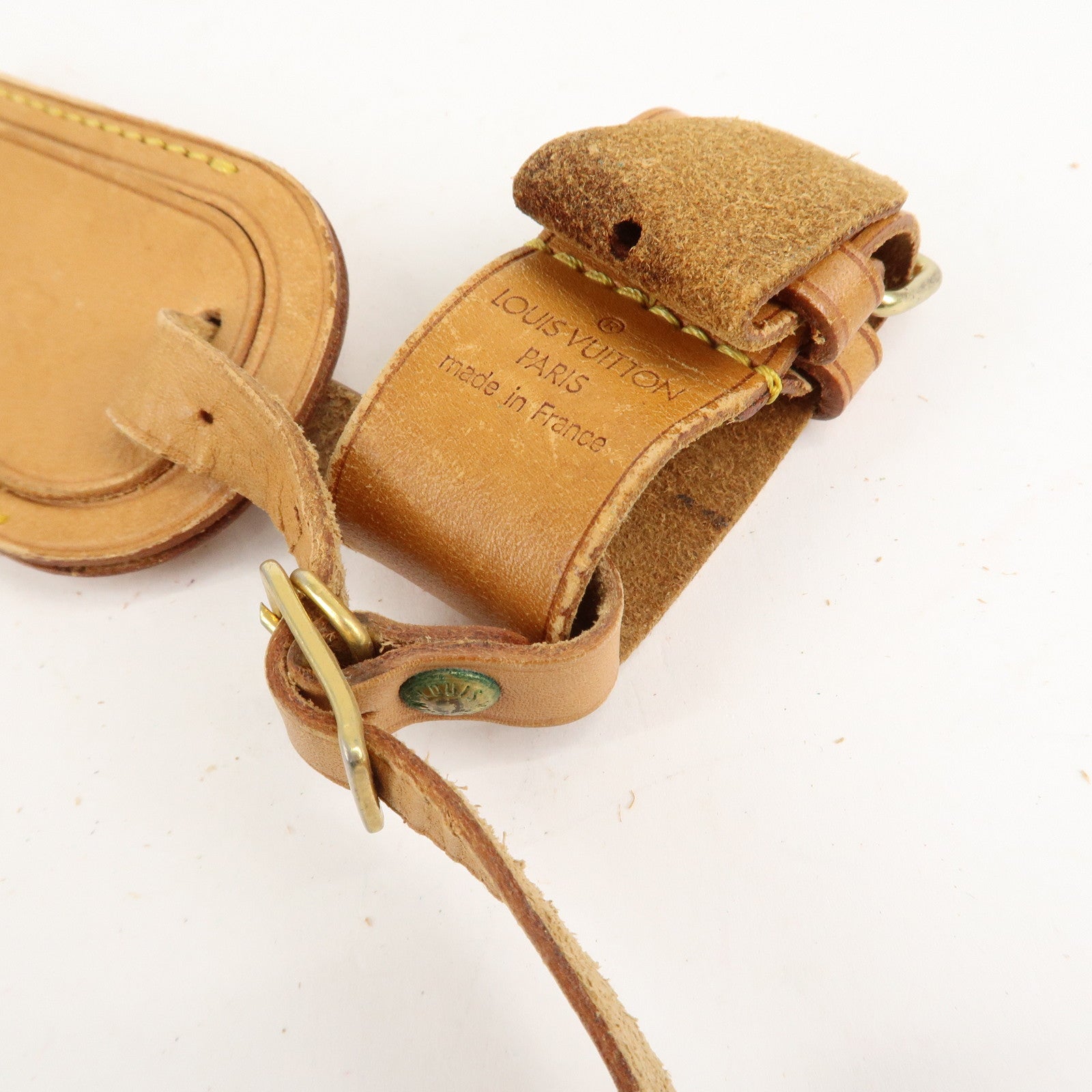 Louis Vuitton Set of 10 Leather Name Tag & Poignet Natural Used