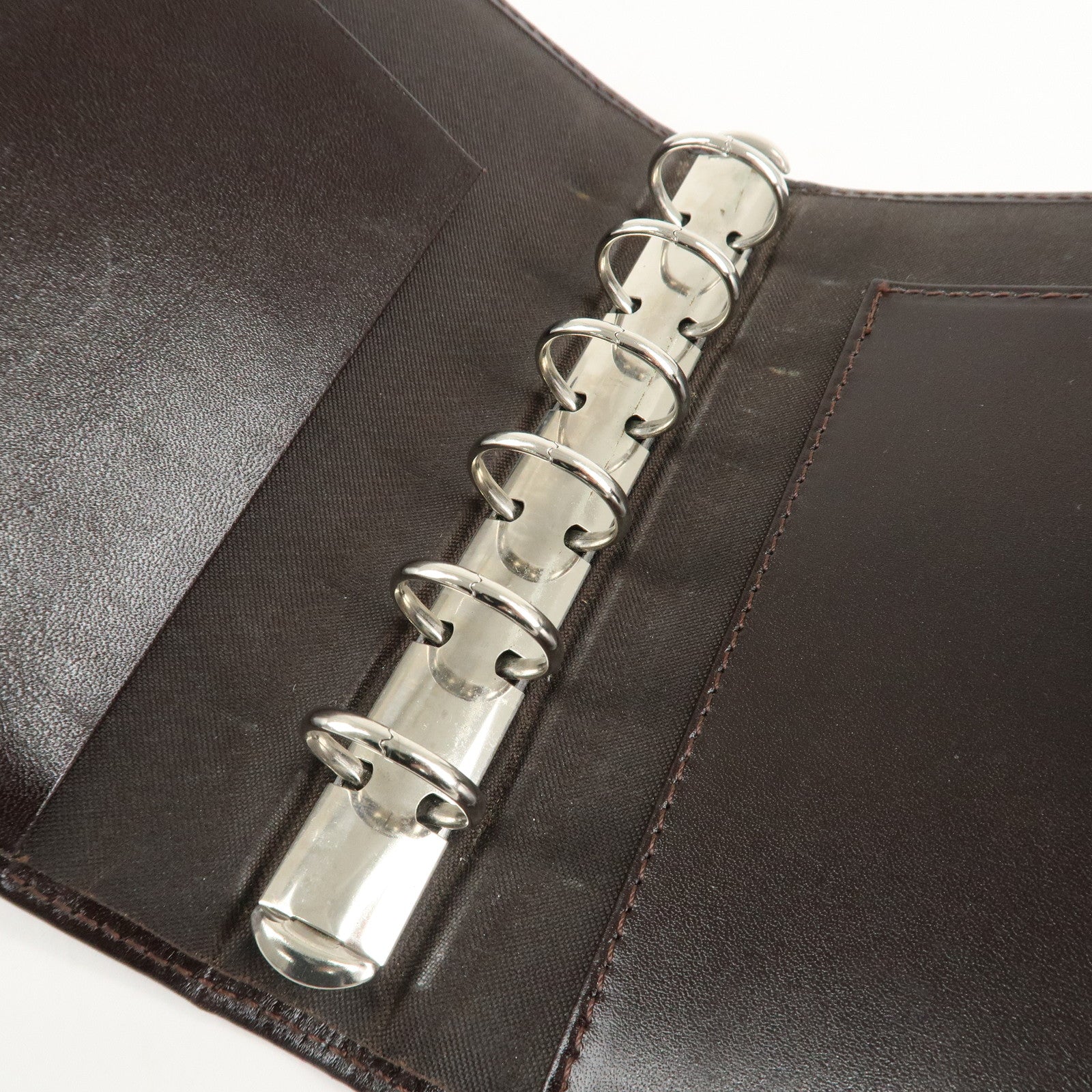 FENDI Zucca Canvas Leather Agenda Planner Cover Brown Used