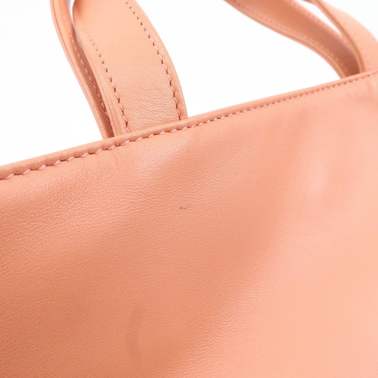 LOEWE Anagram Leather Tote Bag Hand Bag Pink Used
