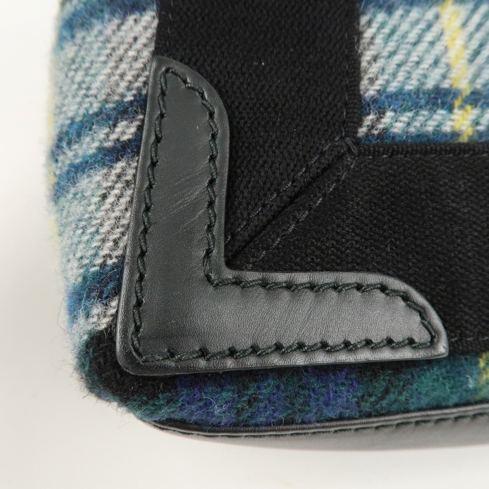 BALENCIAGA Wool Leather Navy Cabas XS Hand Bag Tote Bag 390346 Used