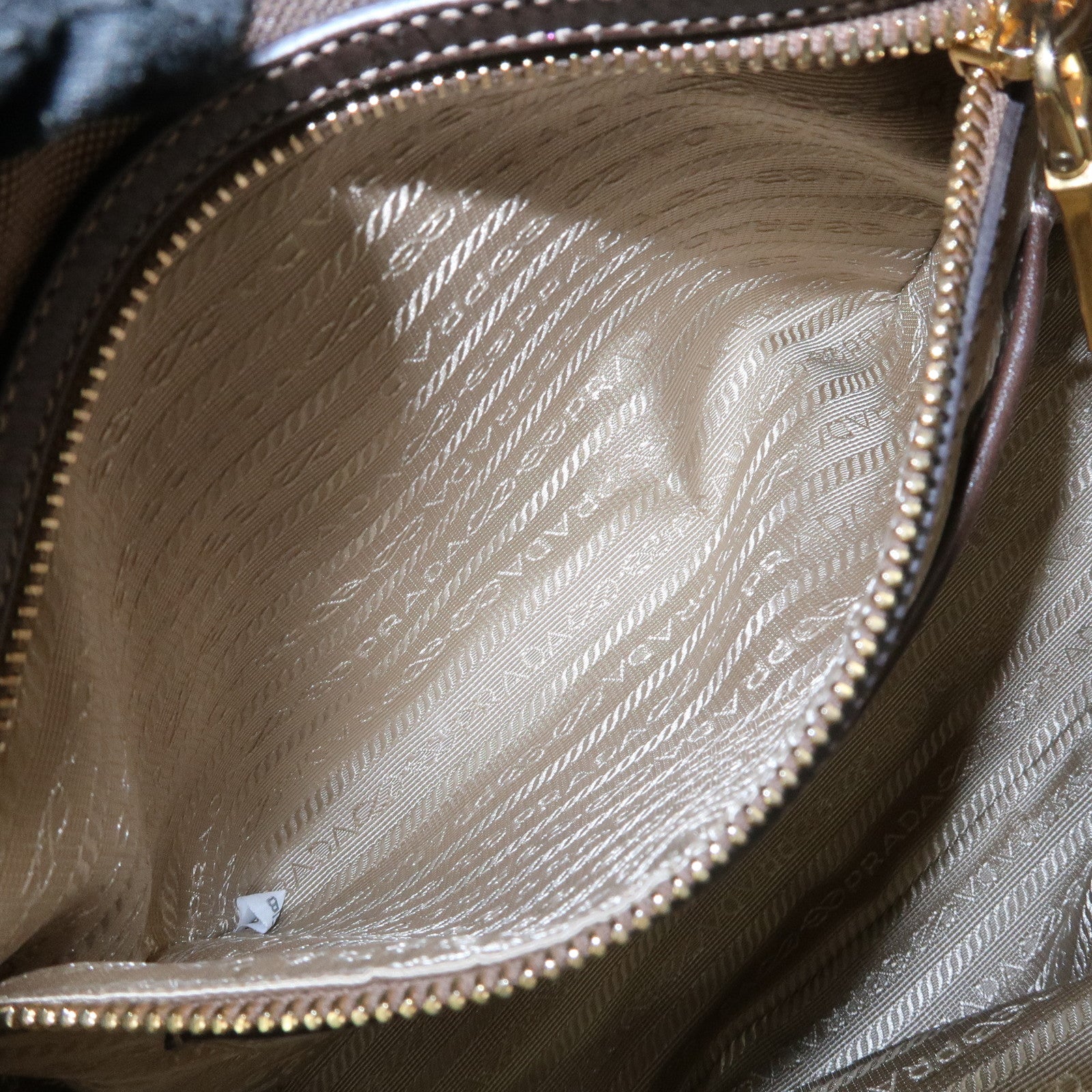 PRADA Jaguard Canvas Leather 2Way Tote Bag Shoulder Bag BN1841