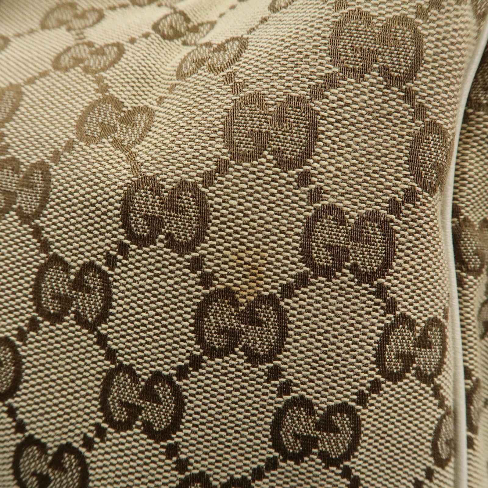 GUCCI Sherry GG Canvas Leather Hand Bag Beige Brown 233609 Used