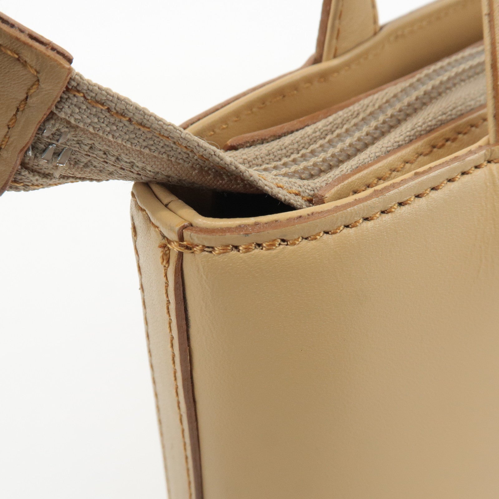 BURBERRY London Leather Suede Tote Bag Hand Bag Beige Used