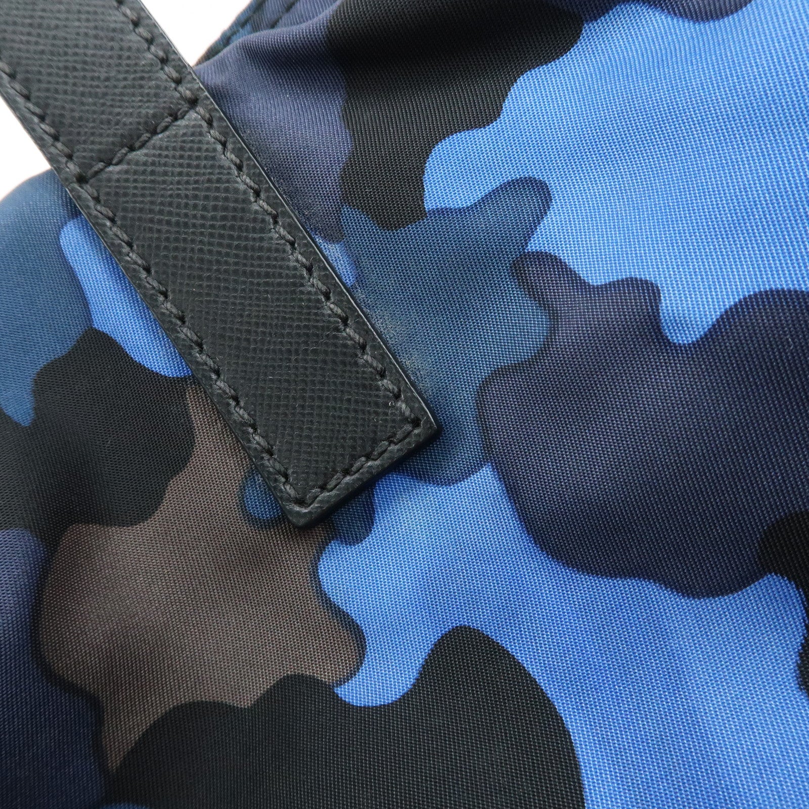 PRADA Logo Camouflage Nylon Leather 2Way Tote Shoulder Bag Used