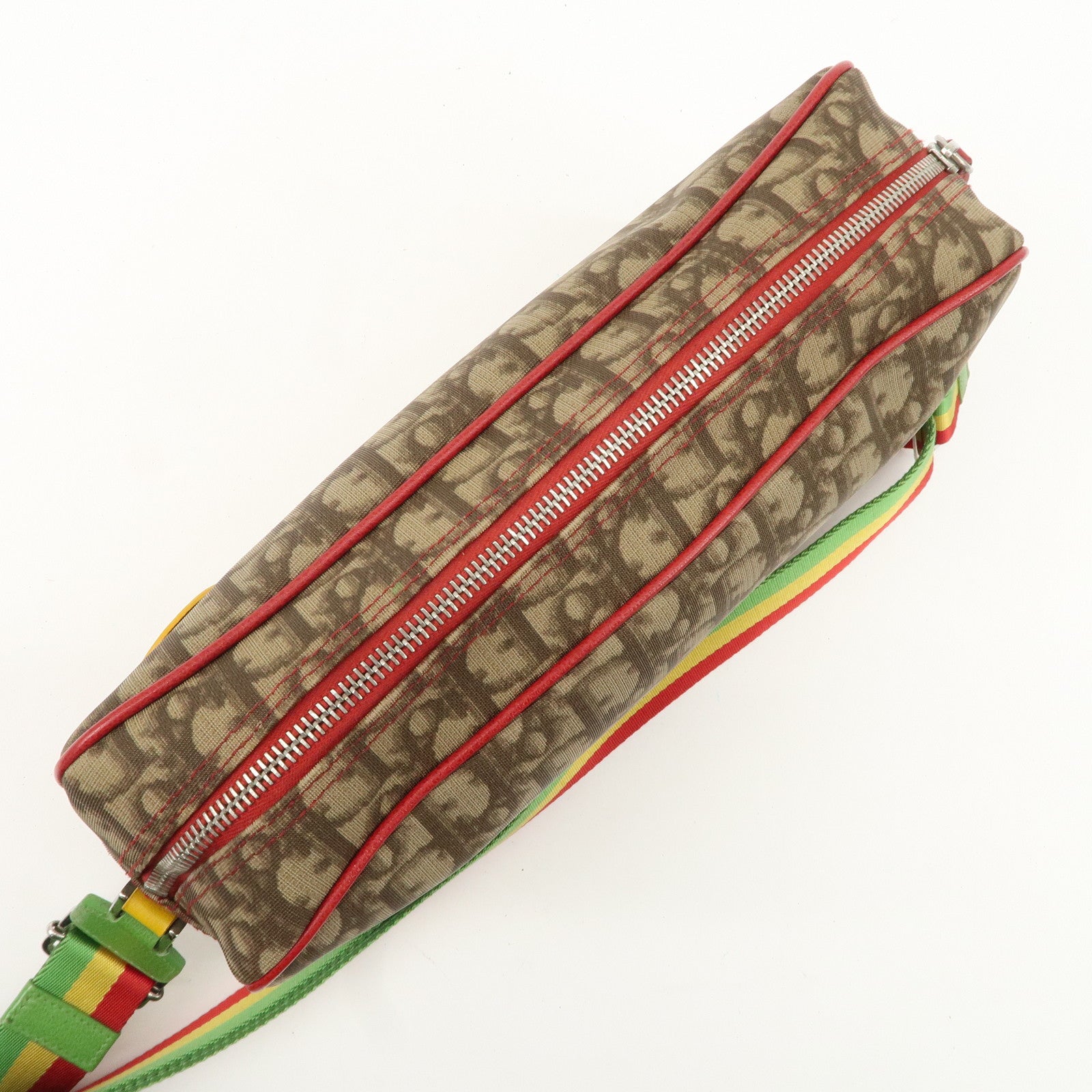 Christian Dior Rasta Trotter PVC Leather Shoulder Bag Brown Used