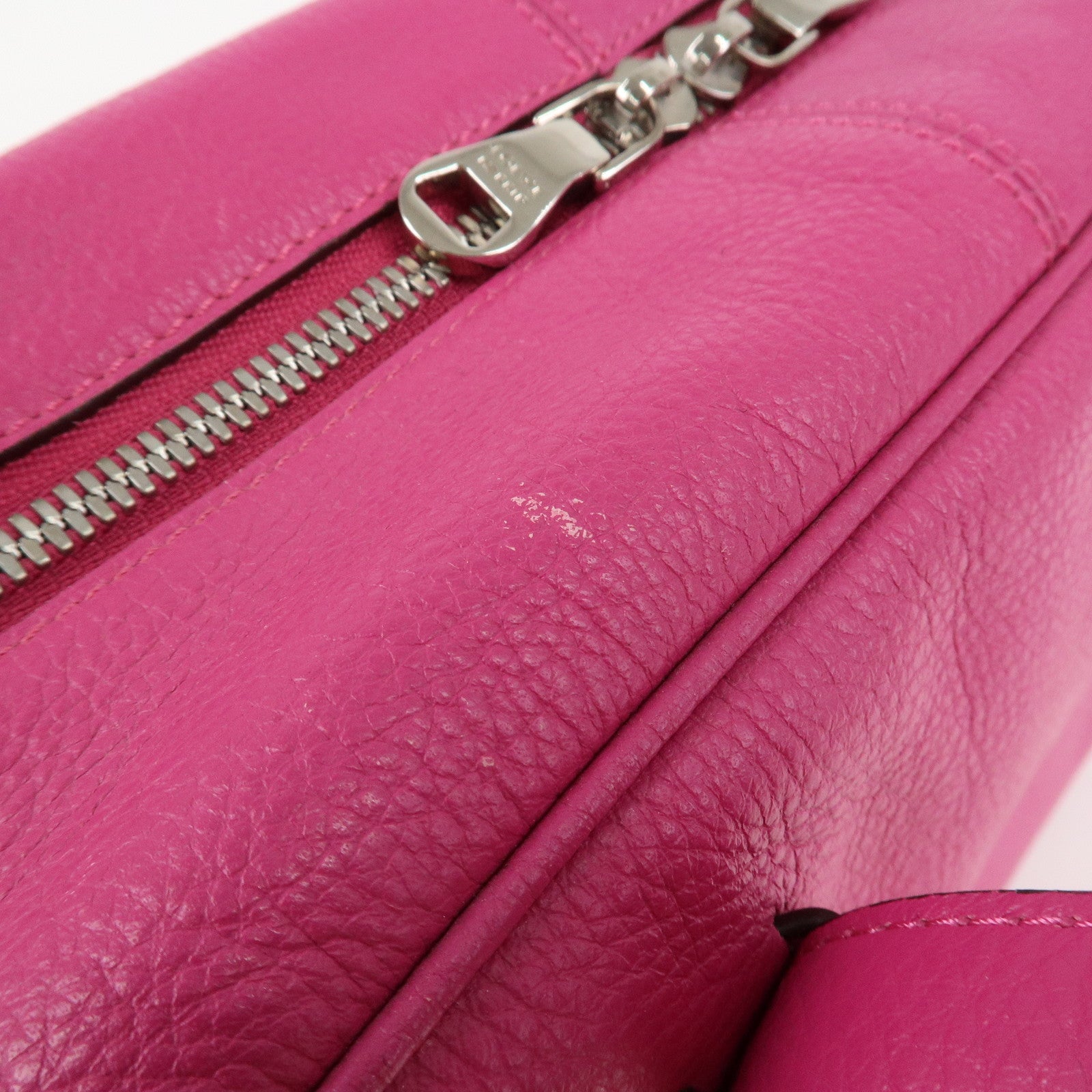 LOEWE Leather Herritage Mini Boston Bag Hand Bag Pink Used