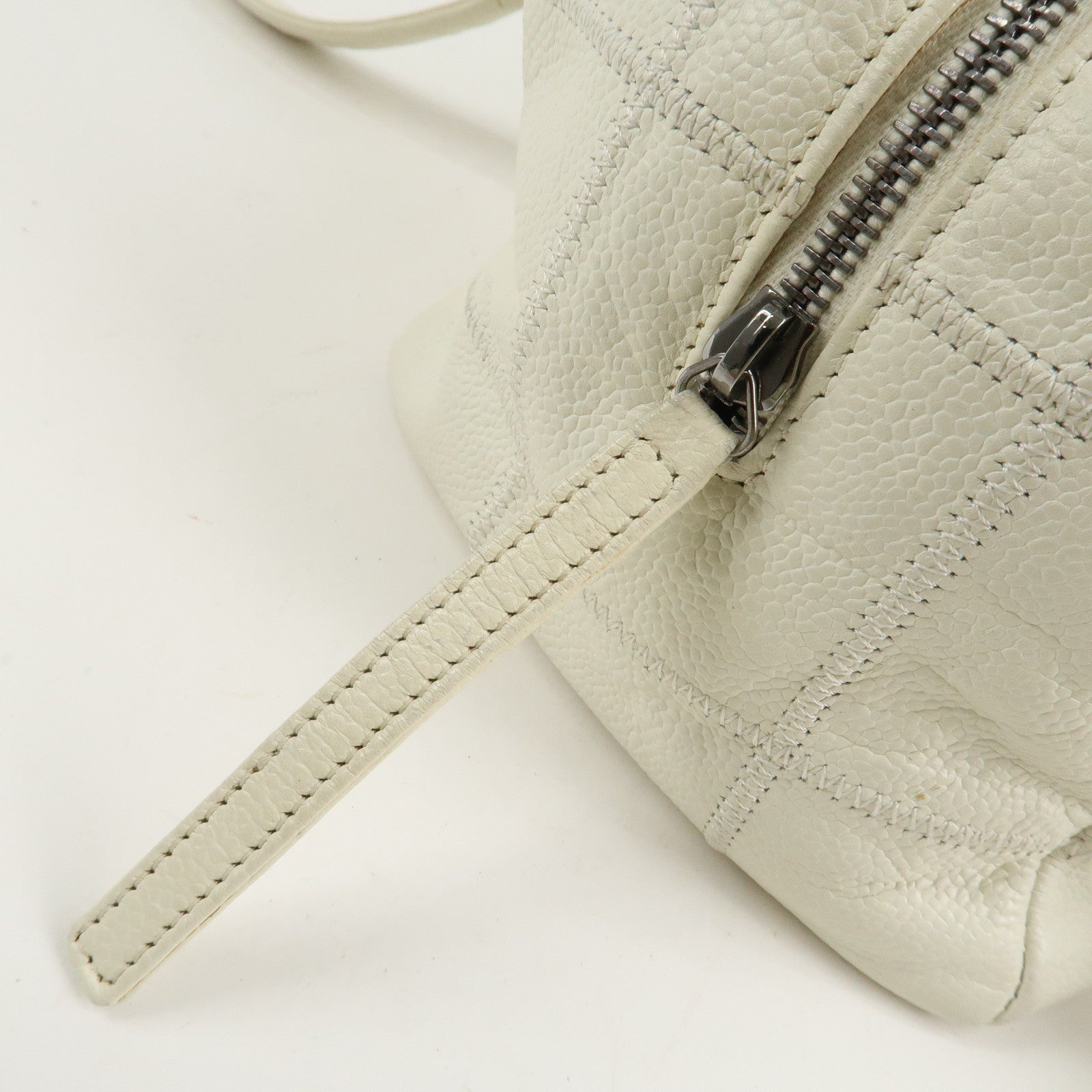 CHANEL Chocolate Bar Caviar Skin Mini Boston Bag Black A26135 Used