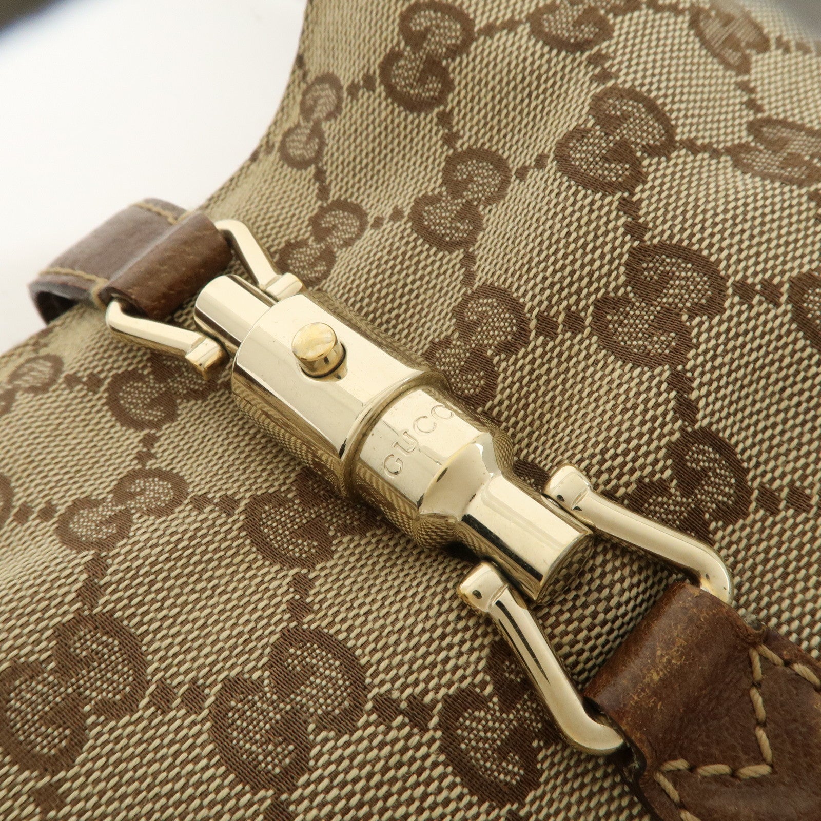 Gucci New Jackie GG Canvas Leather Shoulder Bag Used