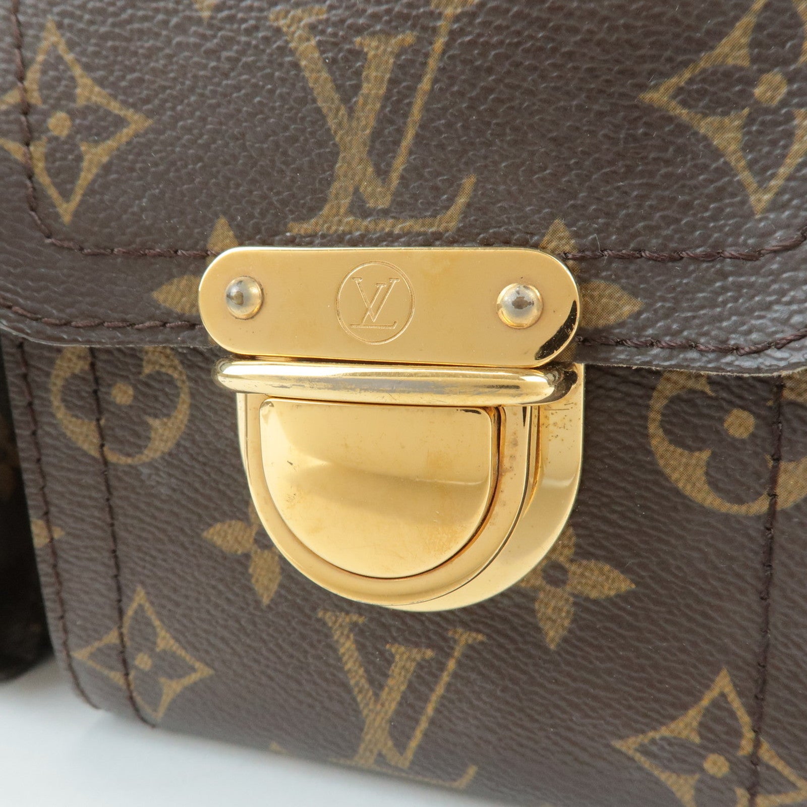 Louis Vuitton Monogram Manhattan PM Hand Bag Brown M40026