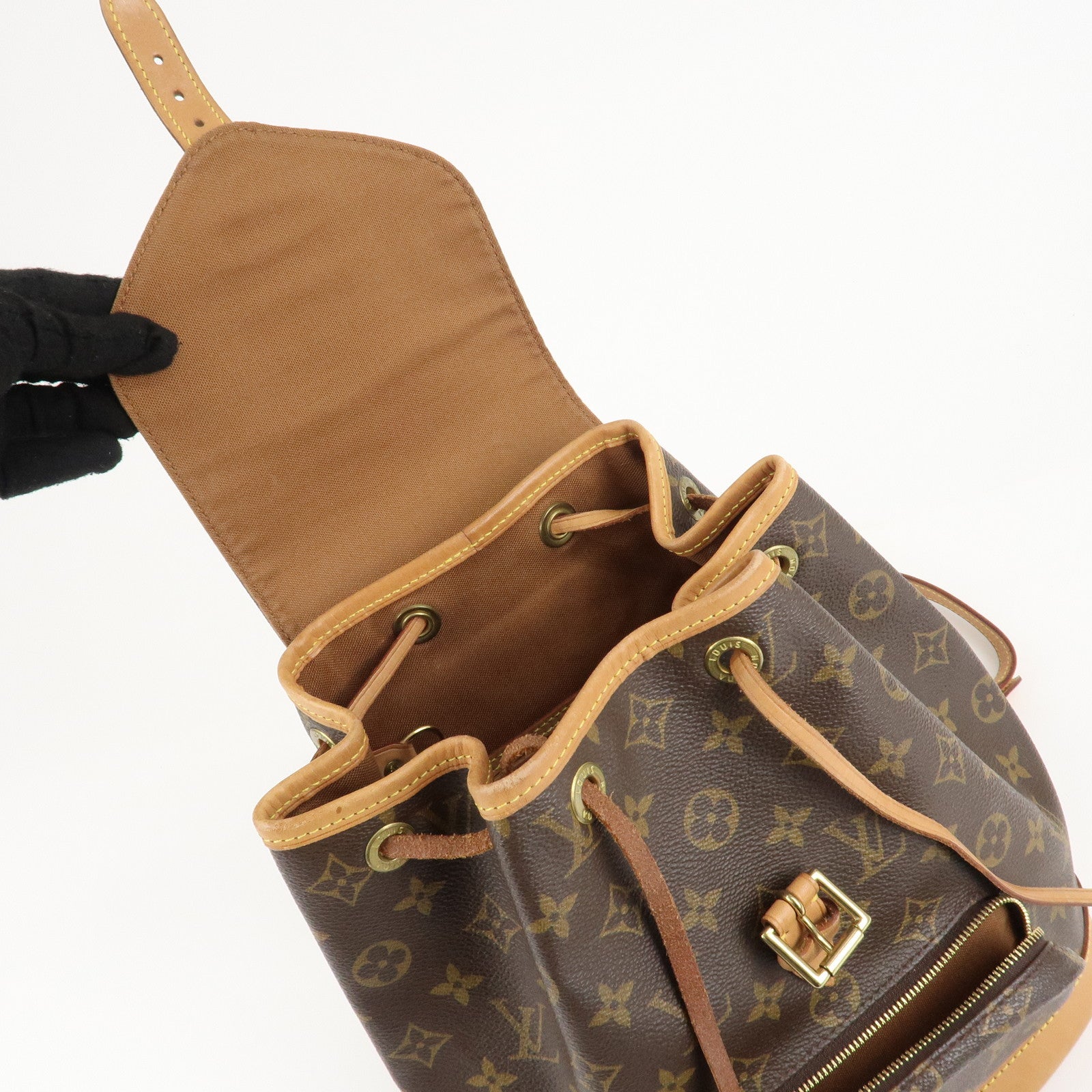 Louis Vuitton Monogram Montsouris MM Back Pack Bag M51136 Used