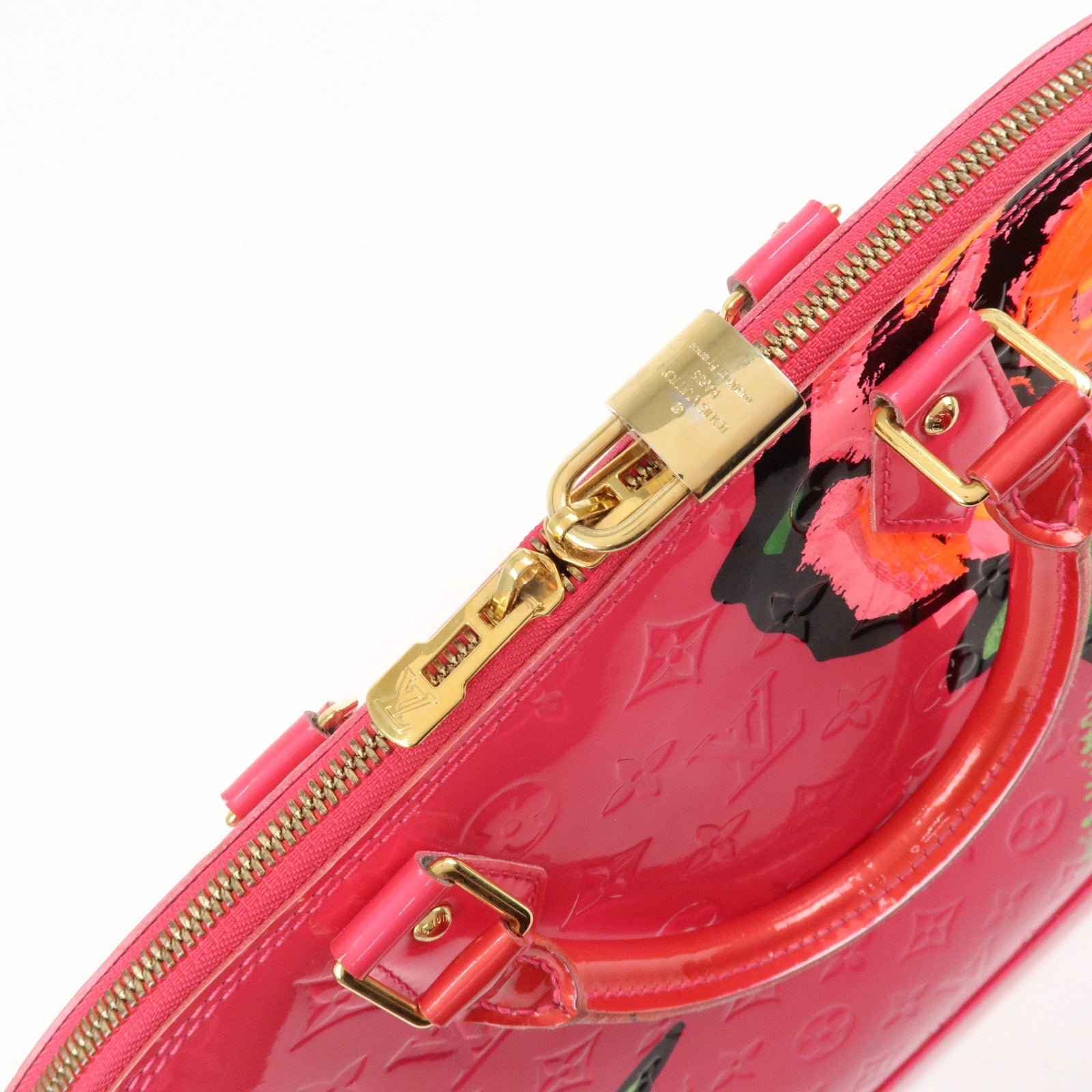 Louis Vuitton Monogram Vernis Alma MM Hand Bag Rose M93686 Used