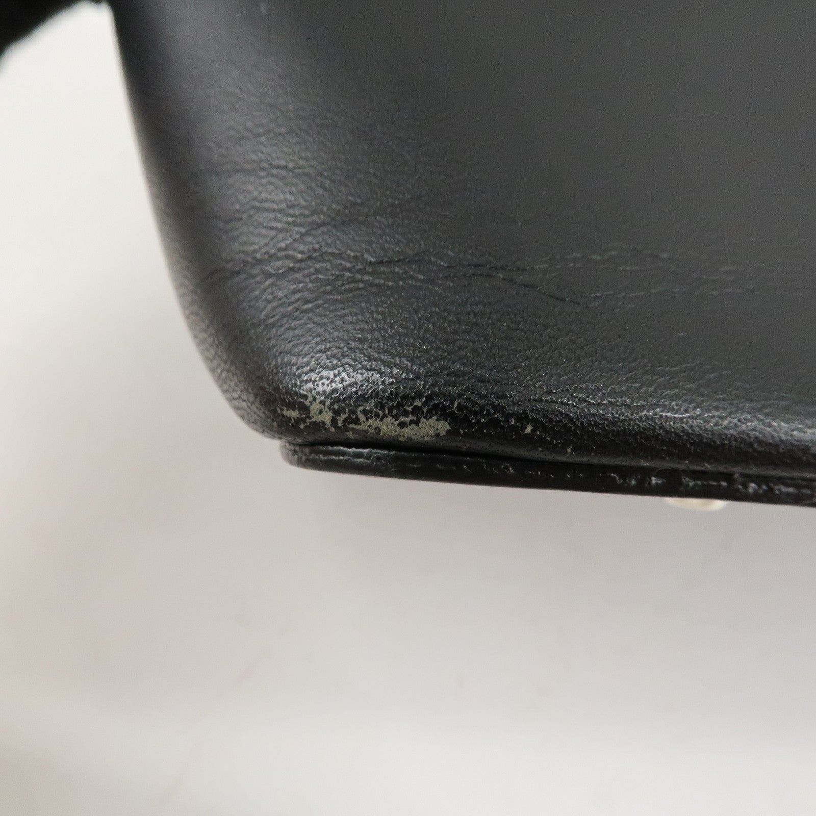 BURBERRY Leather Tote Bag Hand Bag Black Silver Hardware Used