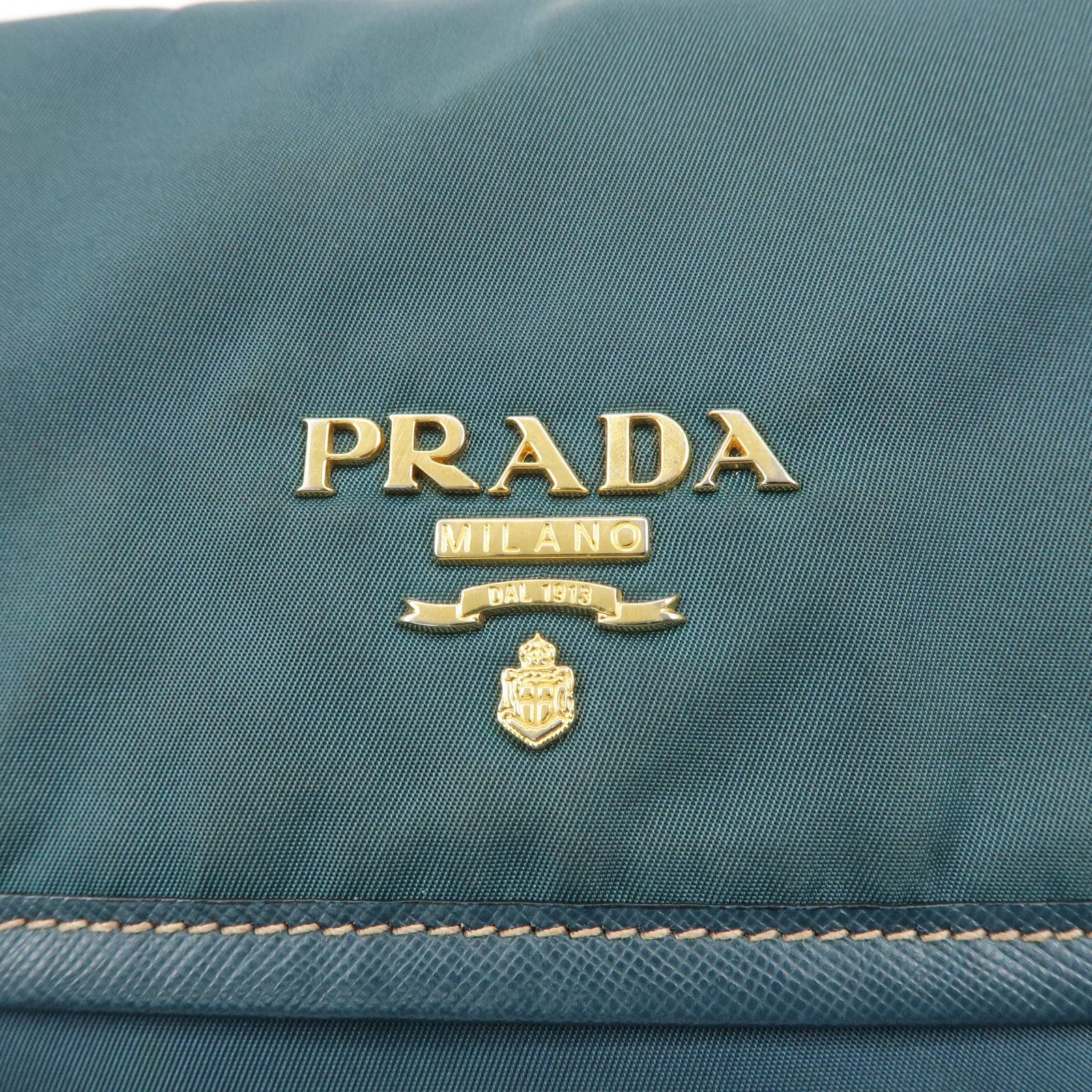 PRADA Nylon Leather Shoulder Bag Crossbody Bag Green BT0772 Used