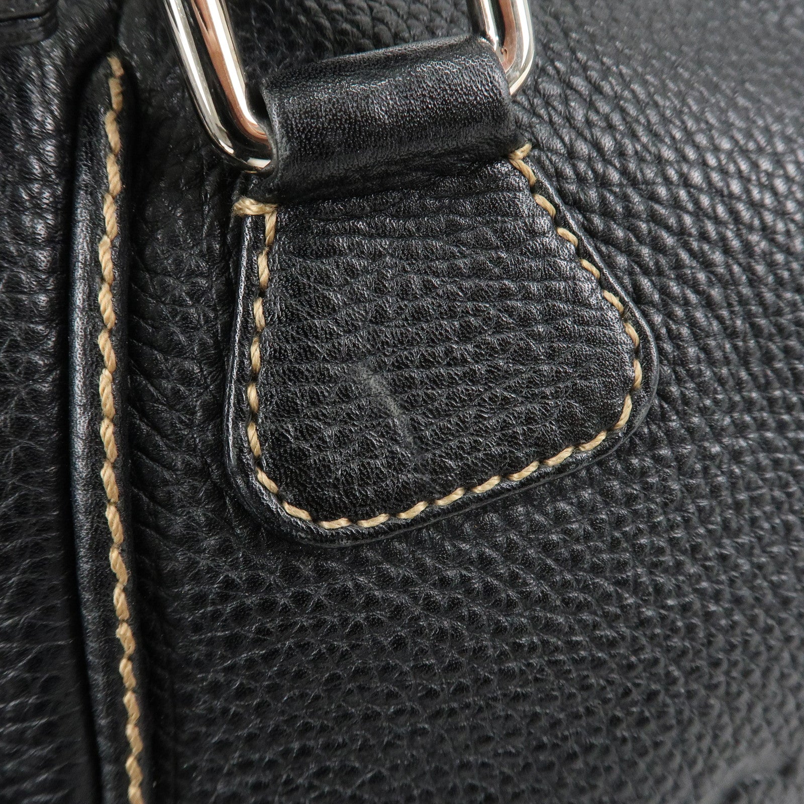 CHANEL COCO Mark Leather Fringe Shoulder Bag Hand Bag Black Used