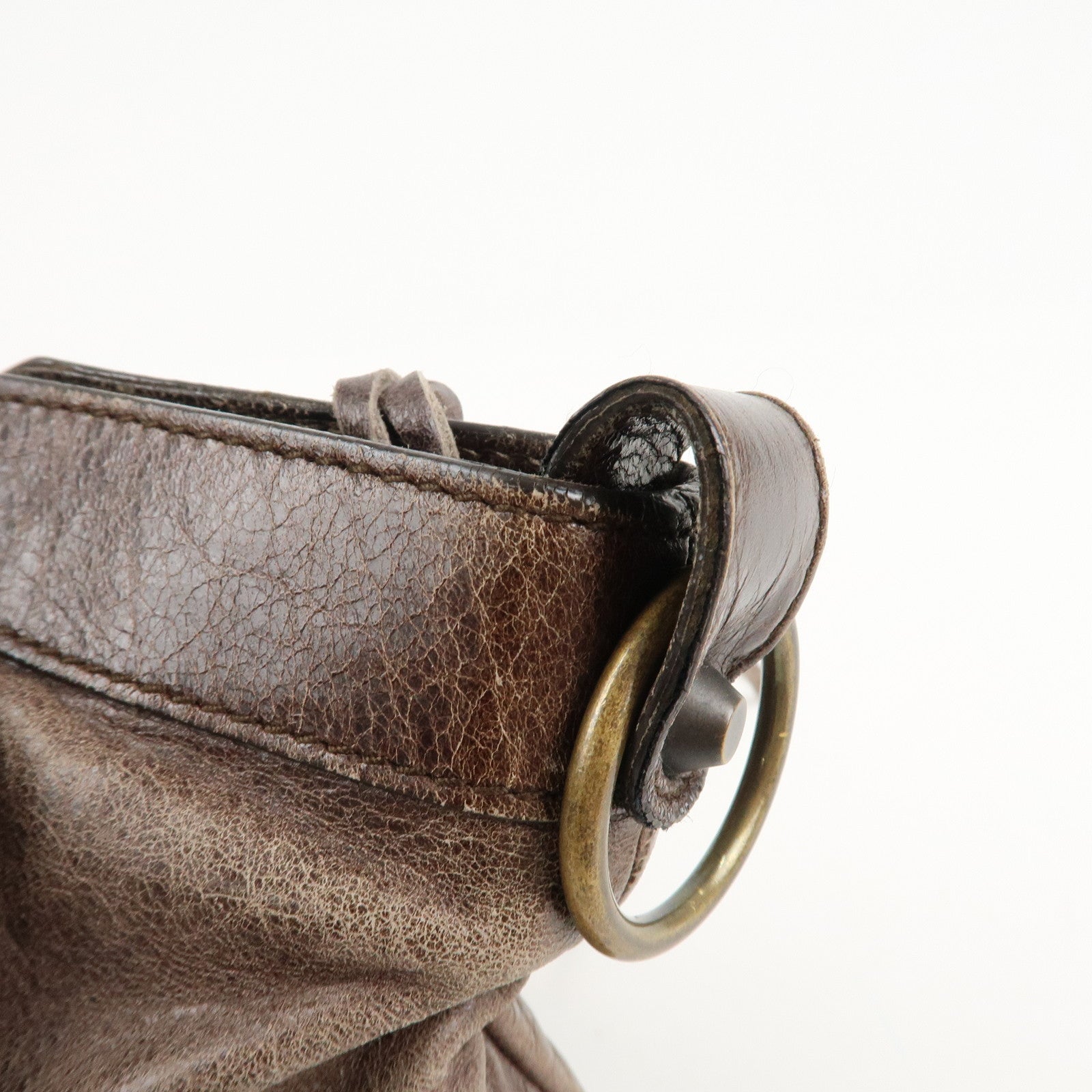 BALENCIAGA The First Leather 2Way Bag Hand Bag Brown 103208 Used