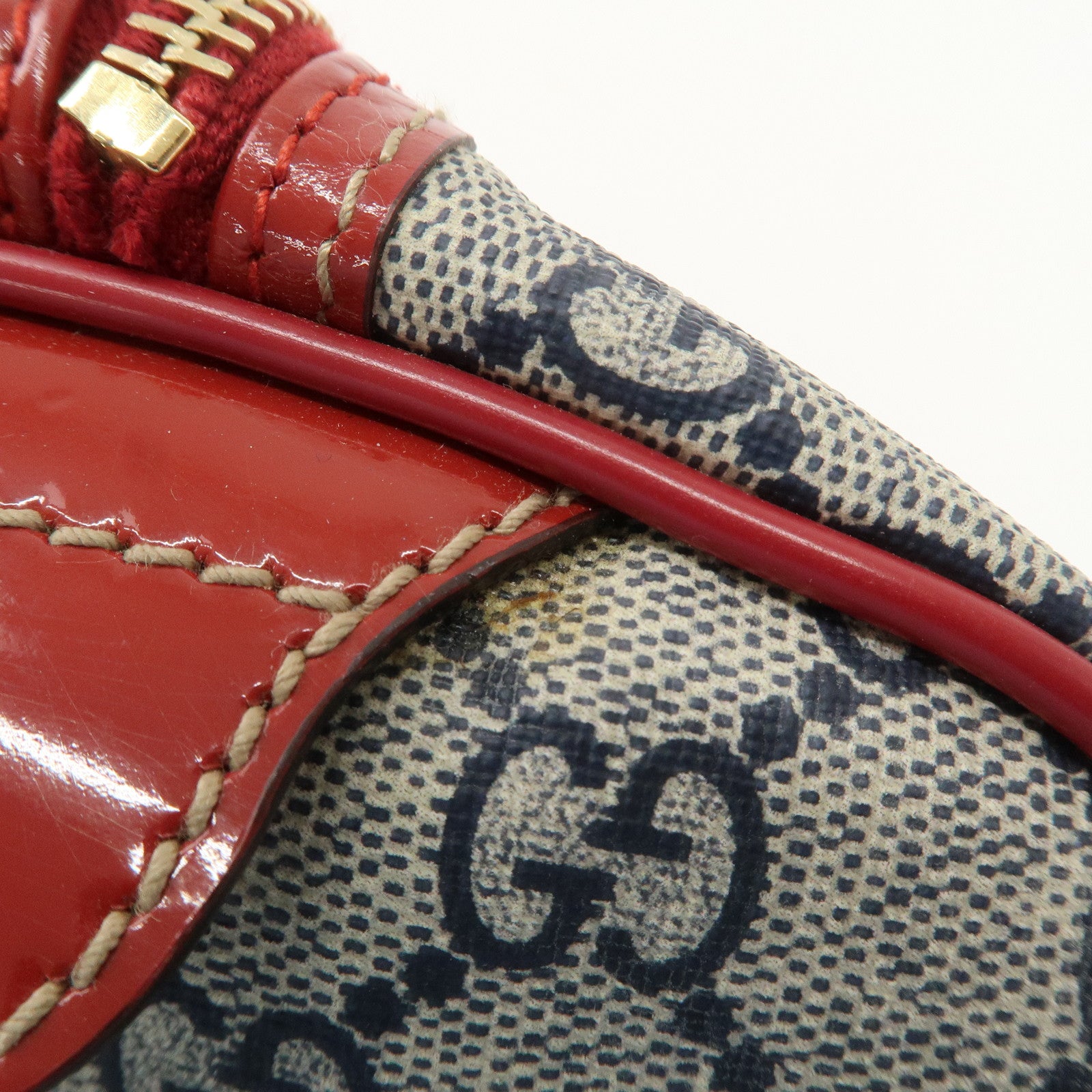 GUCCI JOY Line GG Supreme Patent Leather Boston Bag 189895 Used