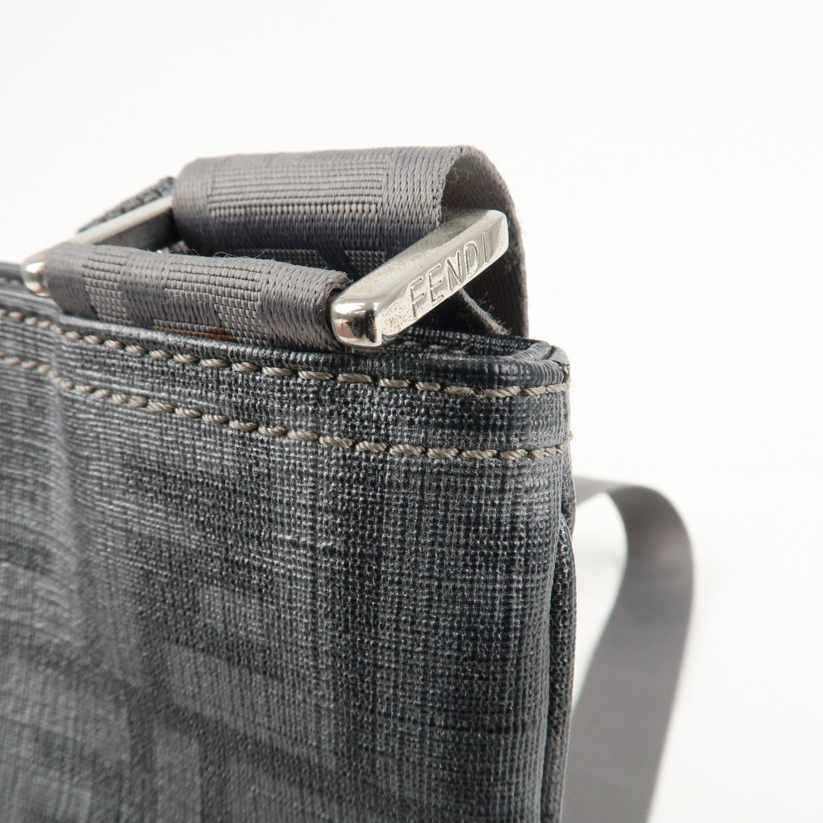 FENDI Zucca PVC Crossbody Bag Shoulder Bag Gray 7VA247 Used