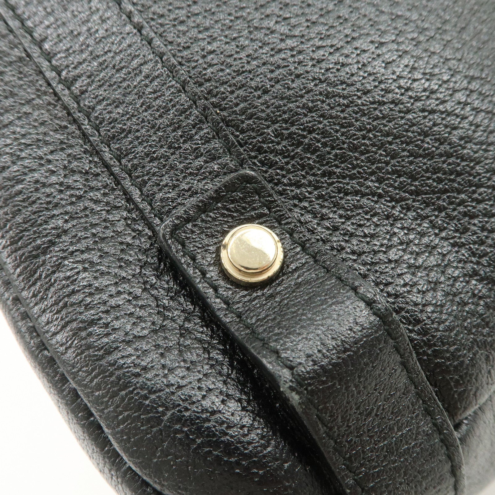 GUCCI Abbey Leather Tote Bag Hand Bag Black 130736 Used