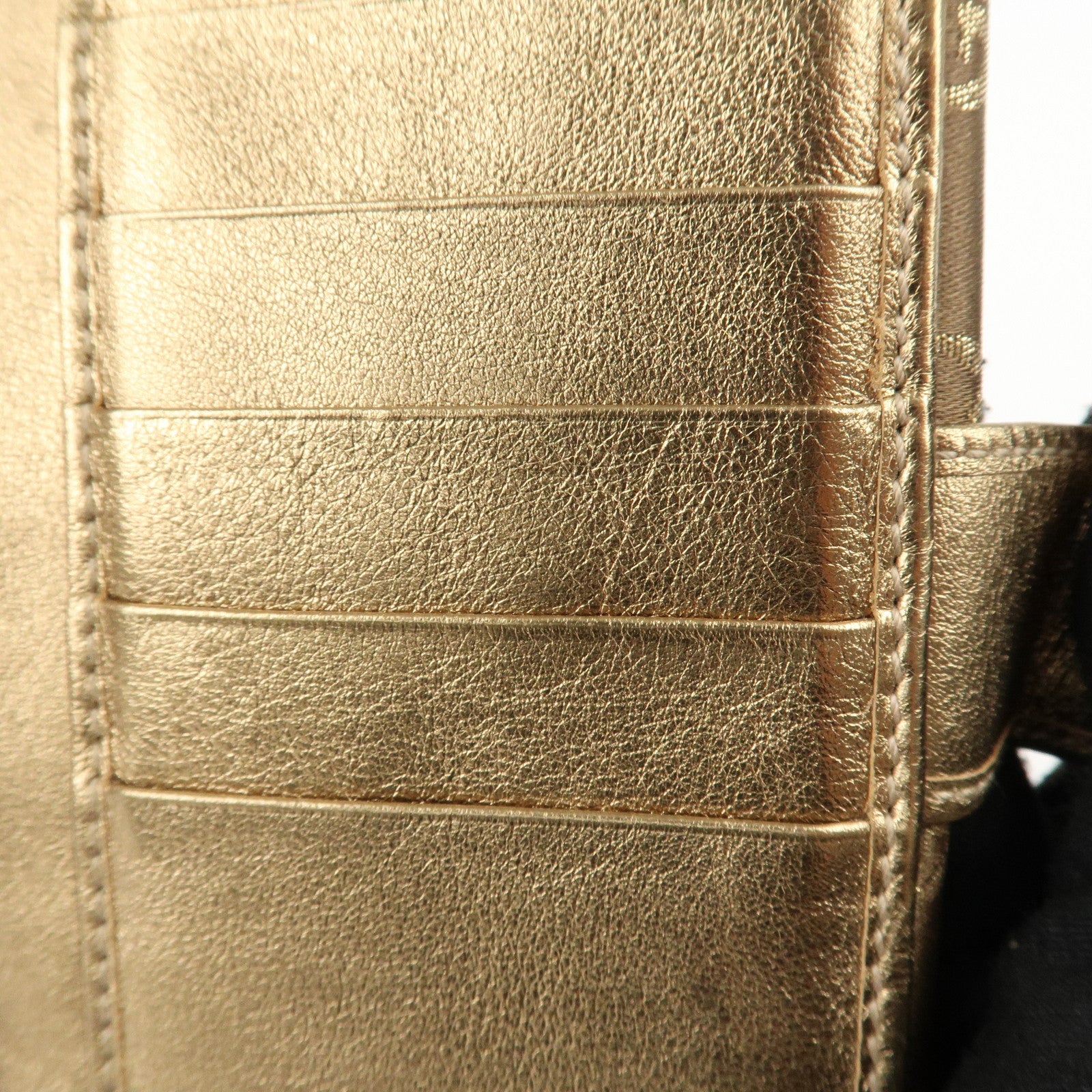 GUCCI Princy GG Satin Leather W Hook Bifold LongWallet 167464 Used