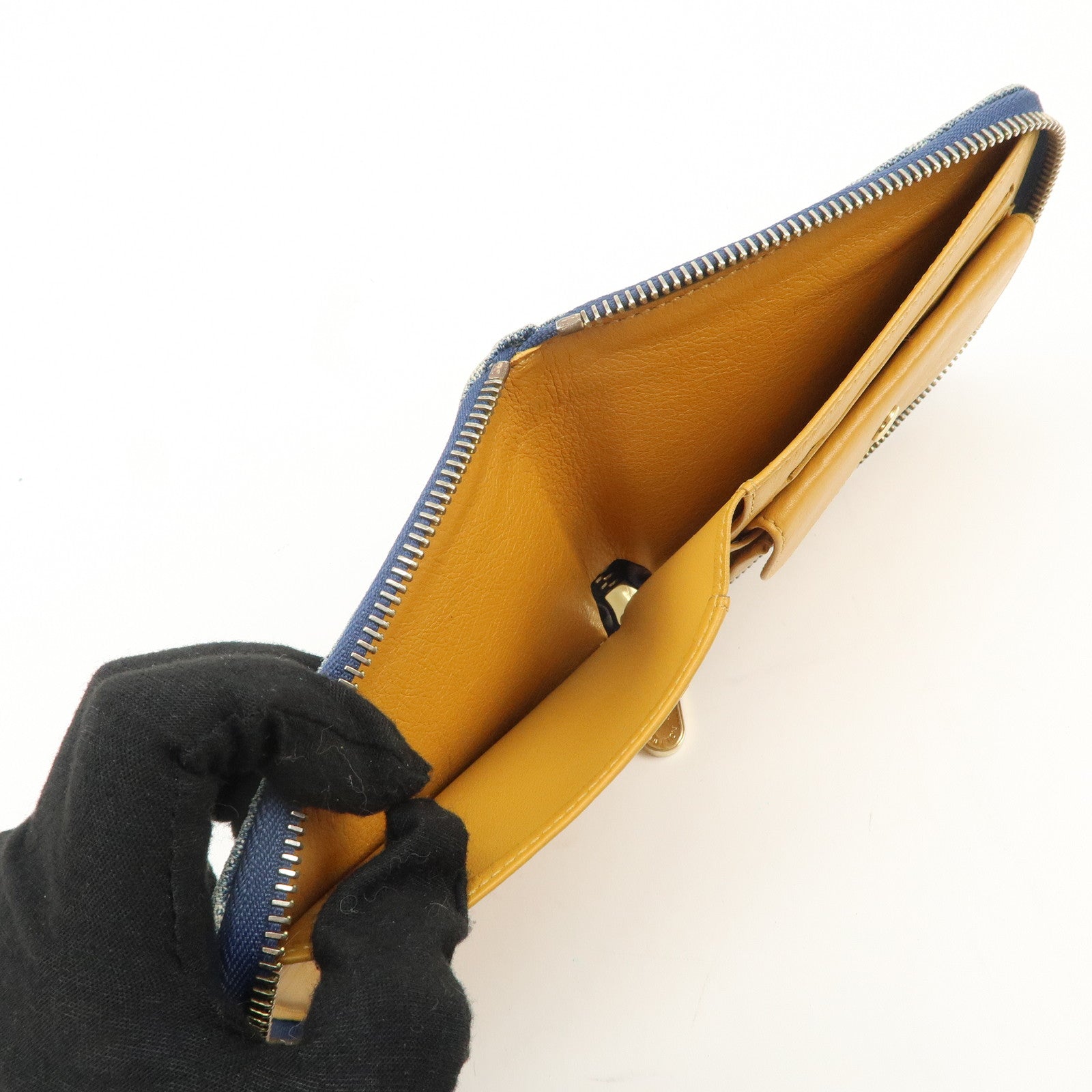 Louis Vuitton Monogram Denim Mini Zippy Wallet M95342 Blue Used