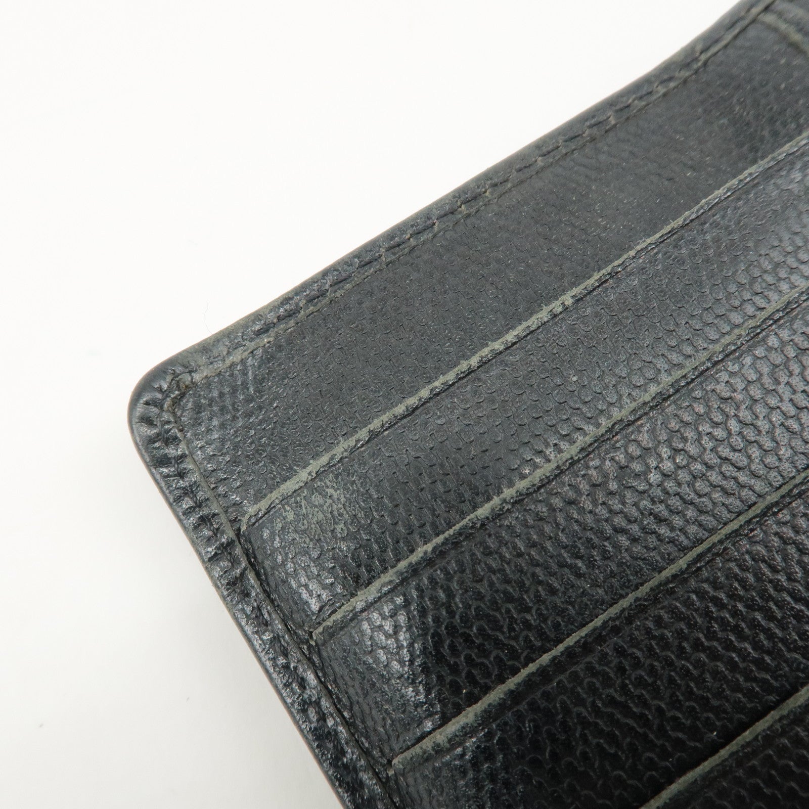 CHANEL COCO Button Leather Bi-Fold Long Wallet Black Used