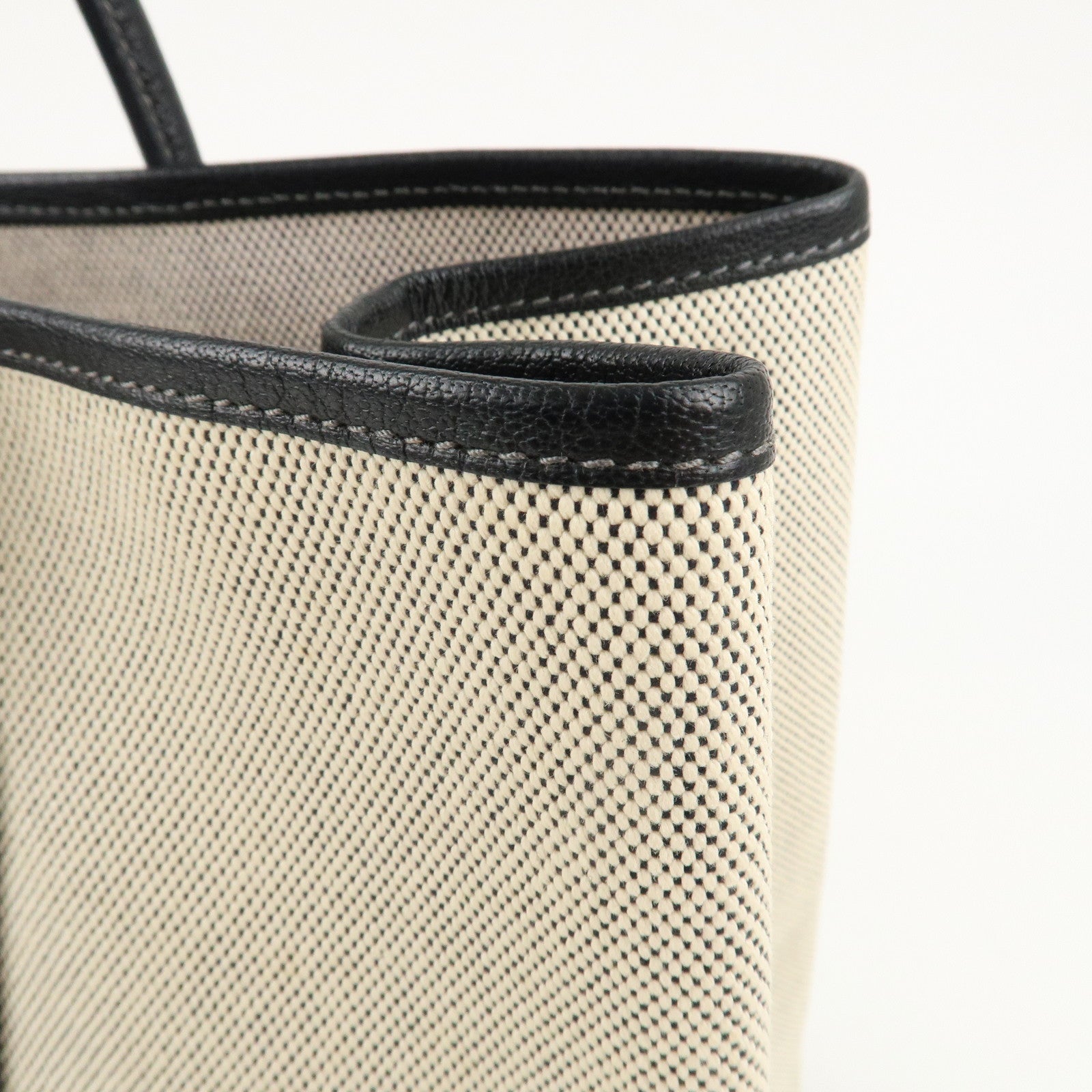 HERMES ToileOfficier Leather Garden Party PM J Stamped Tote Bag Used