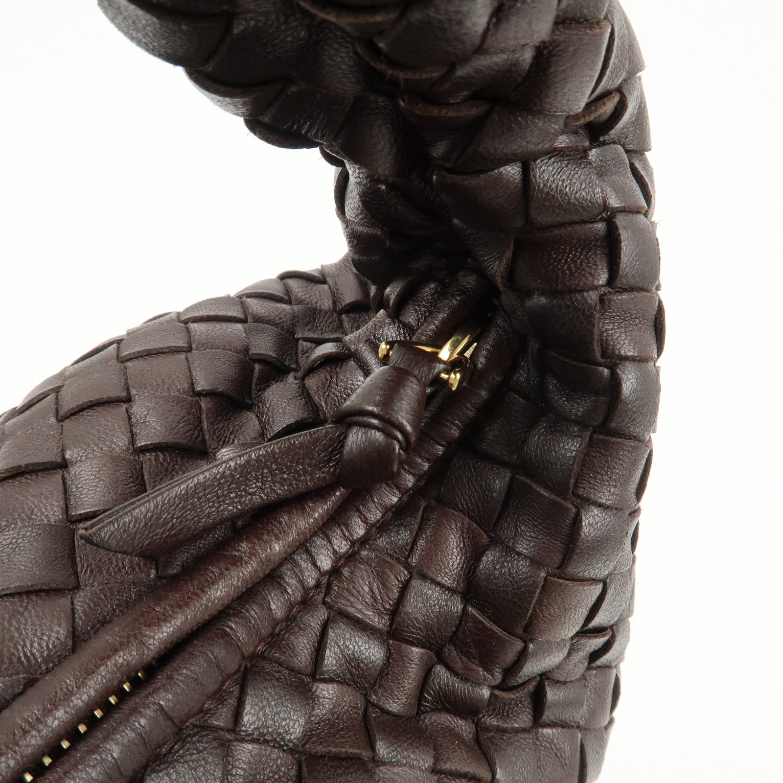 BOTTEGA VENETA Hobo Intrecciato Leather Shoulder Bag Brown 115654 Used