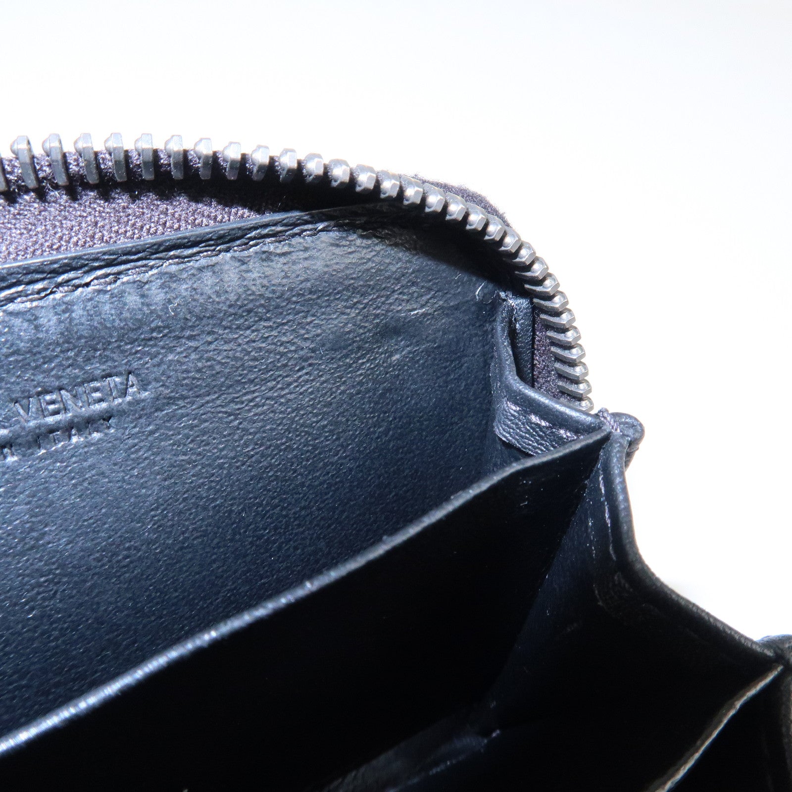 BOTTEGA VENETA Intrecciato Leather Round Zipper Coin Purse 473010 Used