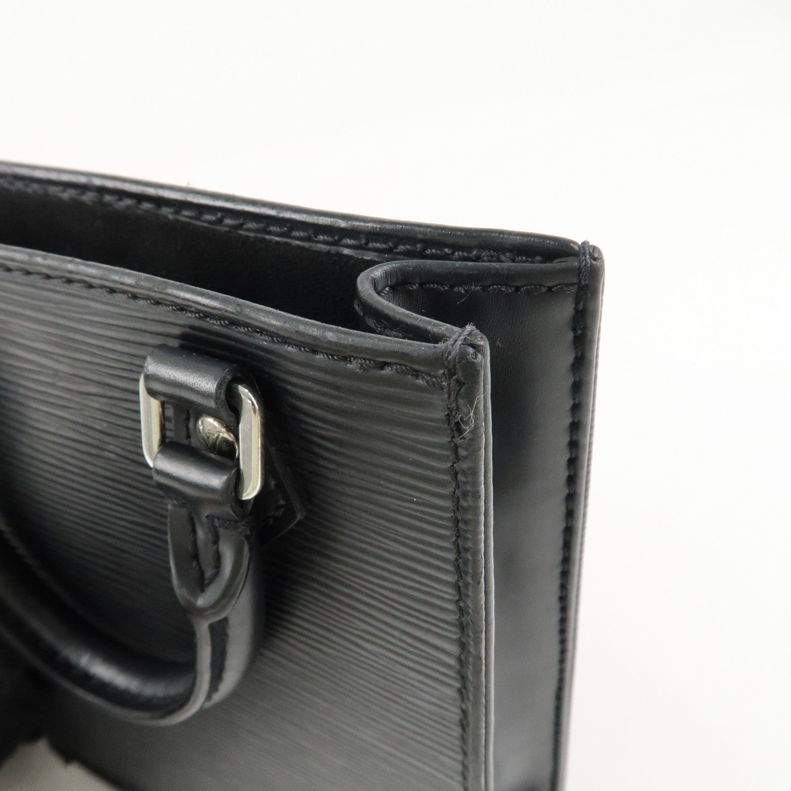 Louis Vuitton Epi Petit Sac Plat Hand Bag Noir Black M69441 Used