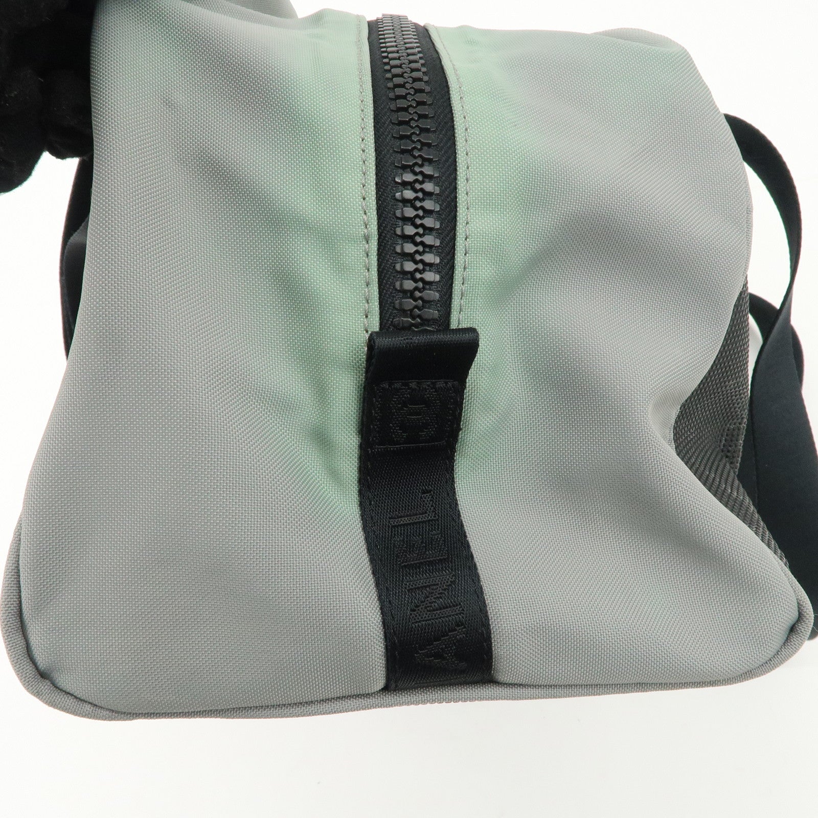 CHANEL Sportsline Nylon Canvas Boston Bag Black Gray A19976 Used