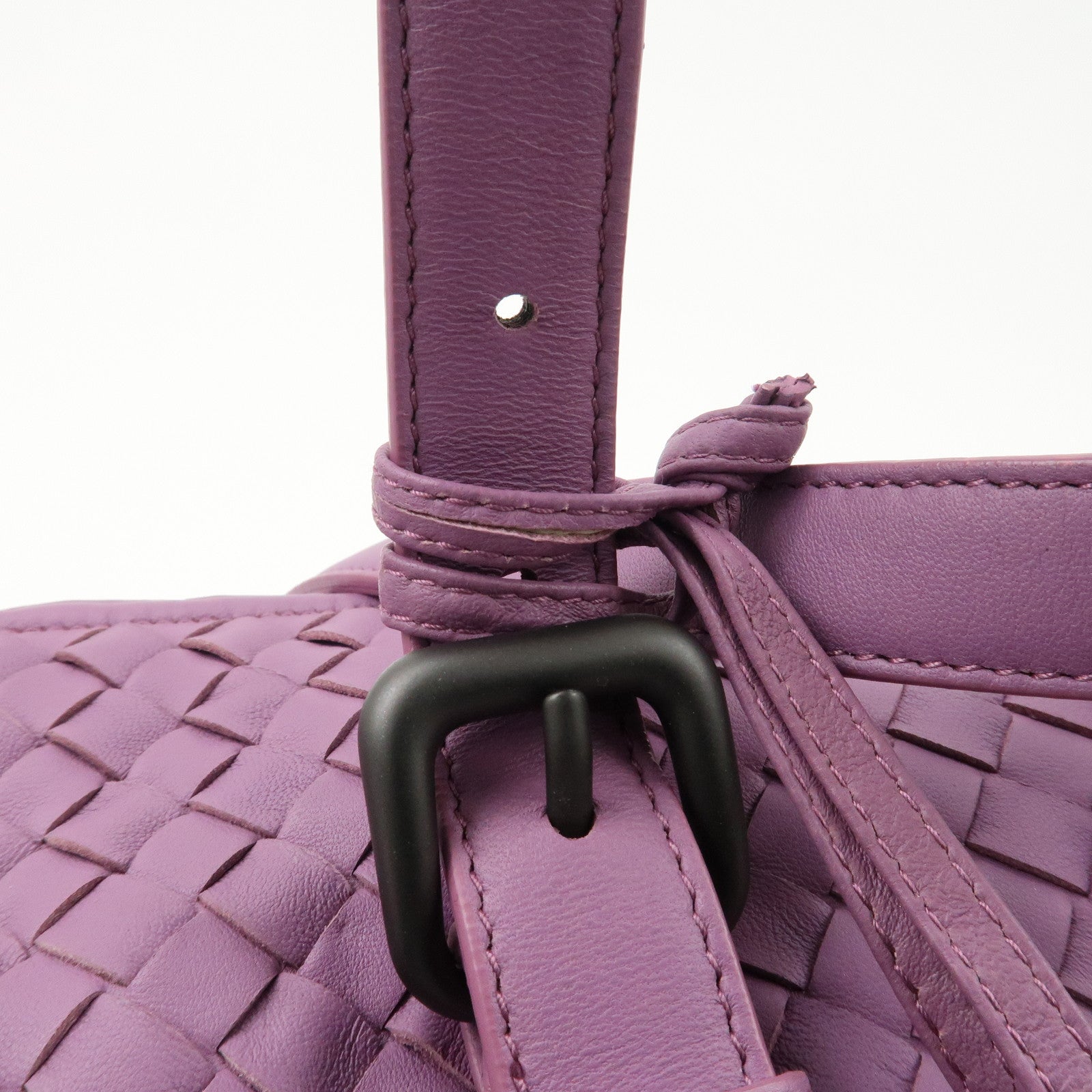BOTTEGA VENETA Intrecciato Leather Hand Bag Shoulder Bag Purple Used
