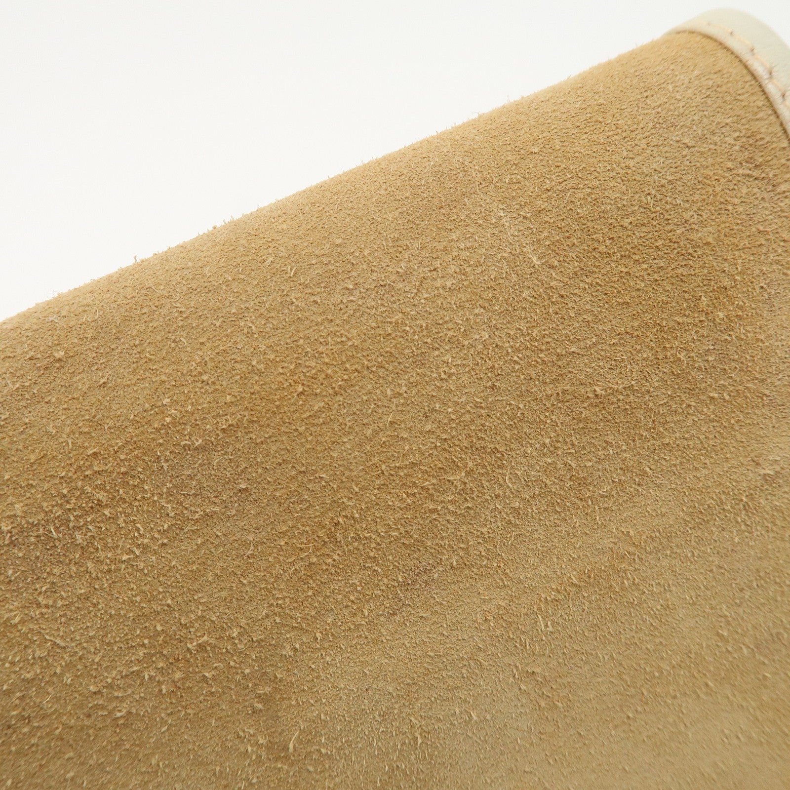 LOEWE Anagram Suede Leather Shoulder Bag Beige Ivory Used