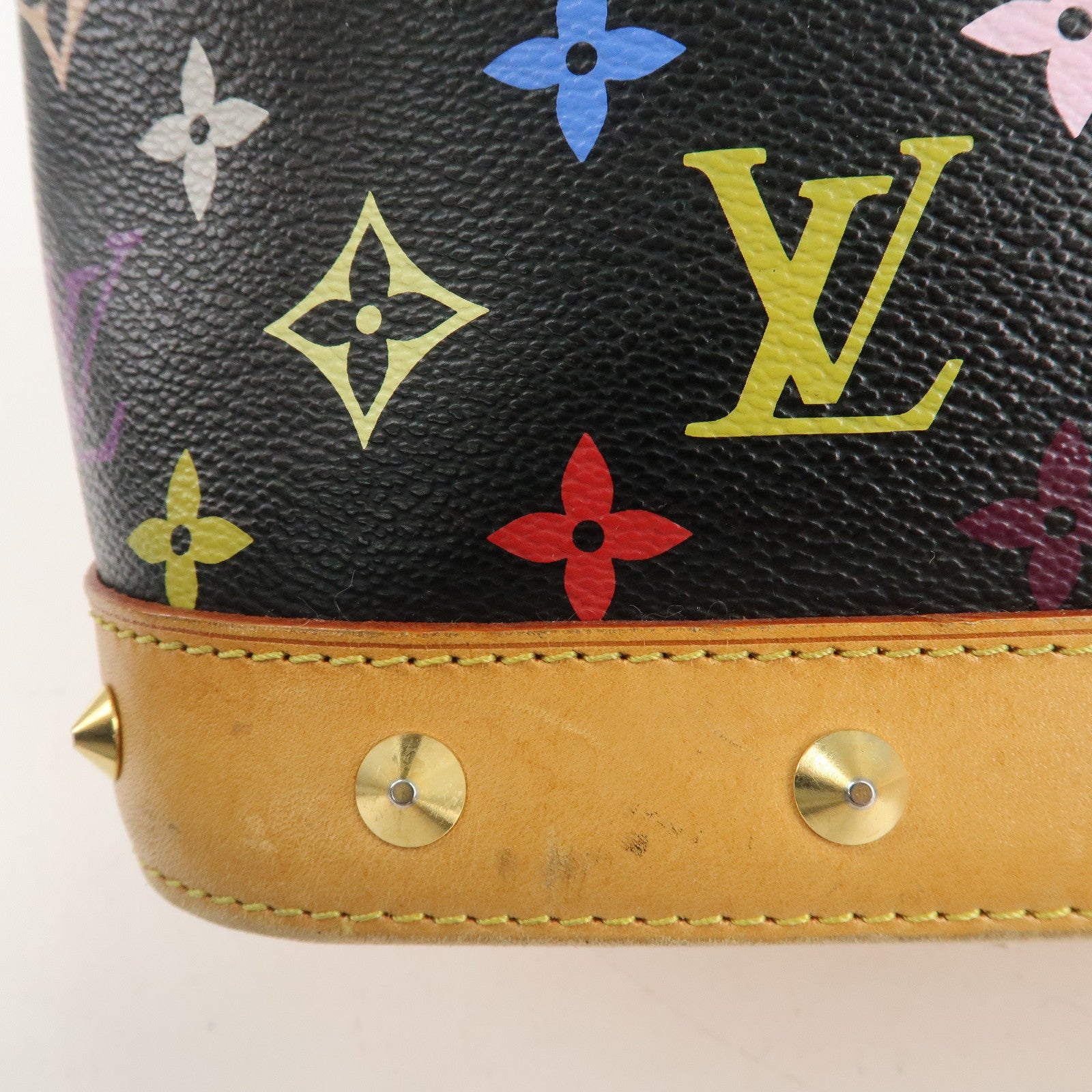 Louis Vuitton Monogram Multicolor Alma Hand Bag Noir M92646 Used