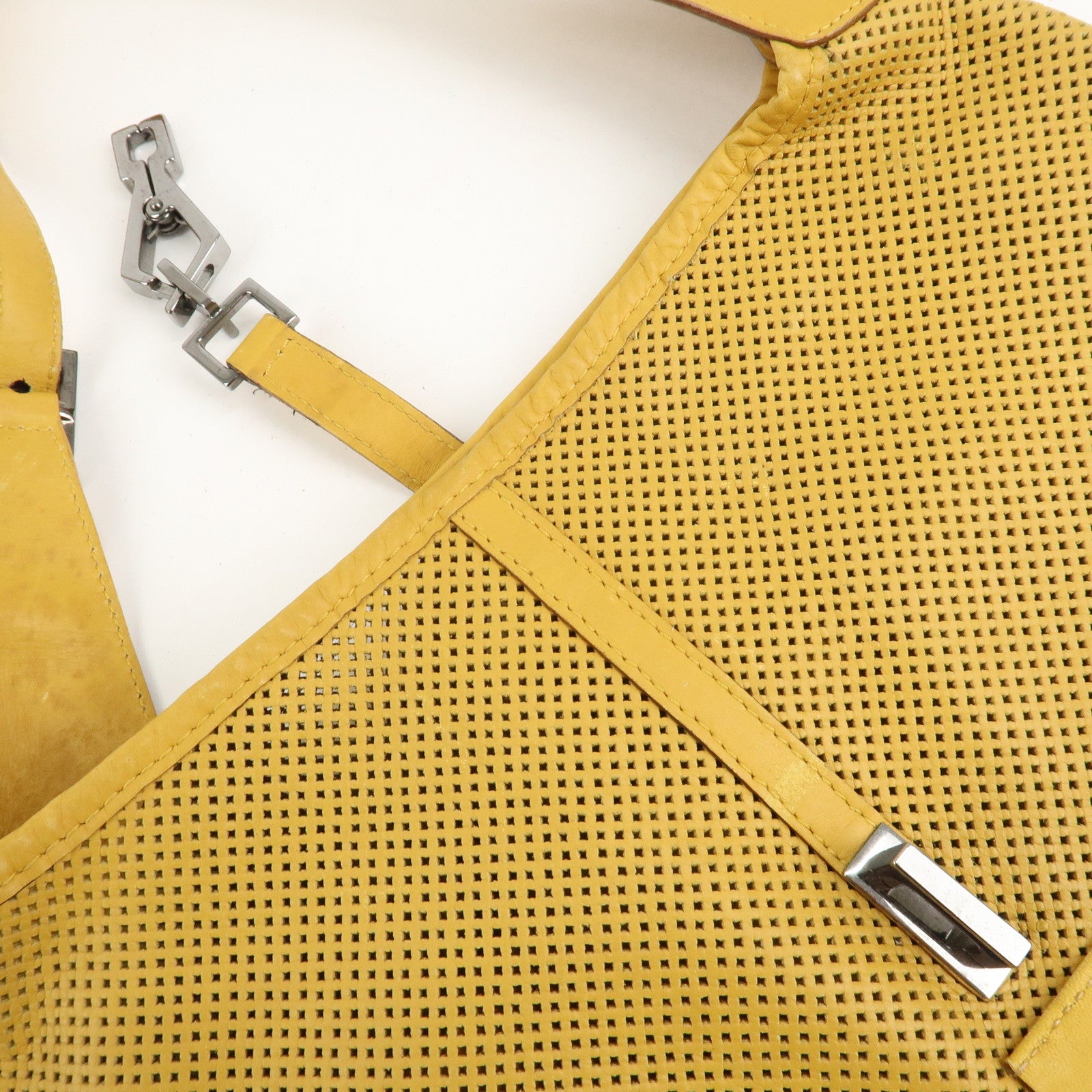 GUCCI Leather Kandensky One-Shoulder Bag Yellow 28628 Used