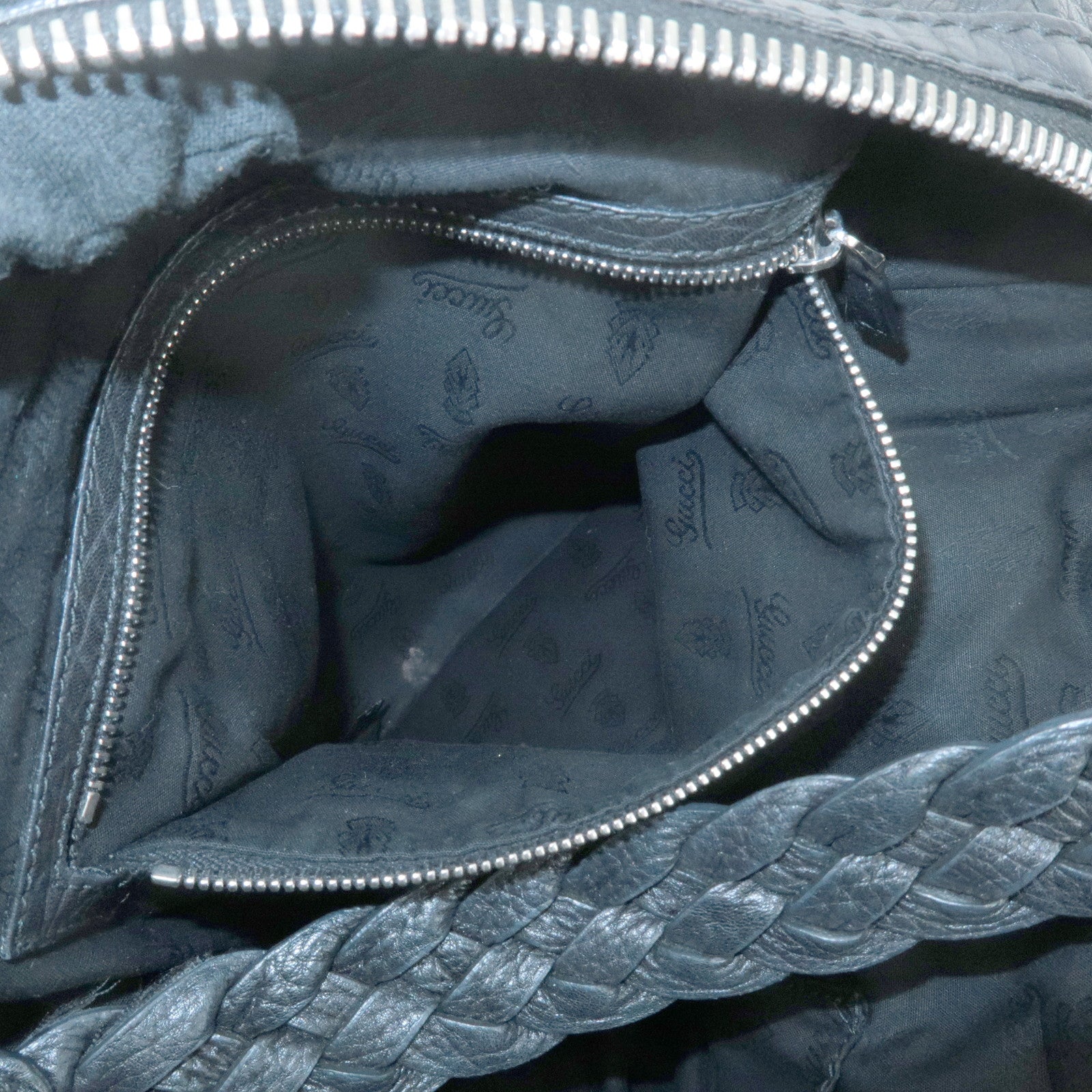 GUCCI Bamboo Leather Shoulder Bag Black 257090 Used