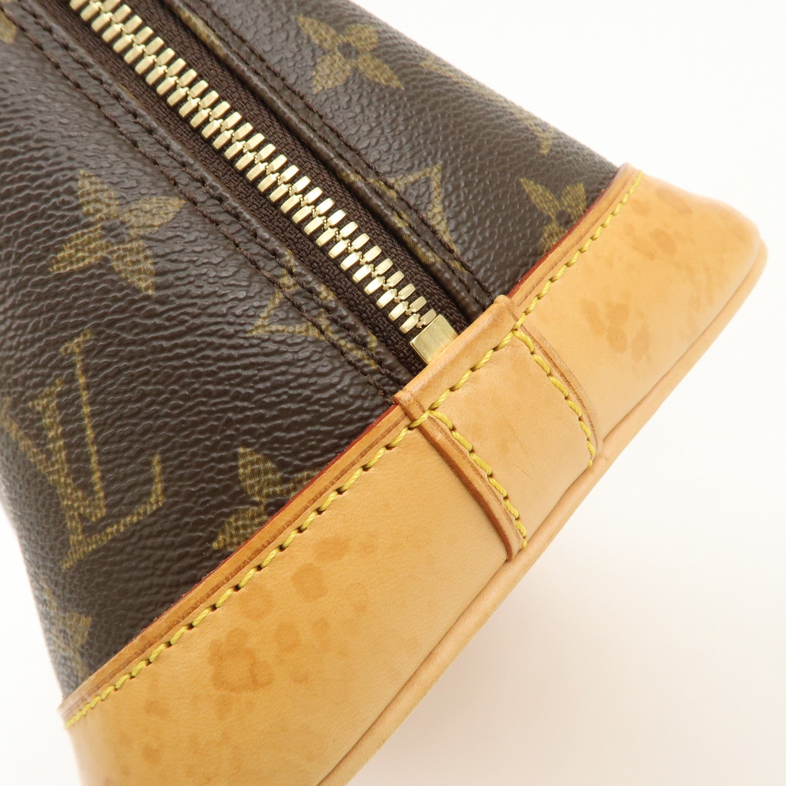 Louis Vuitton Monogram Alma Hand Bag Brown M51130 Used